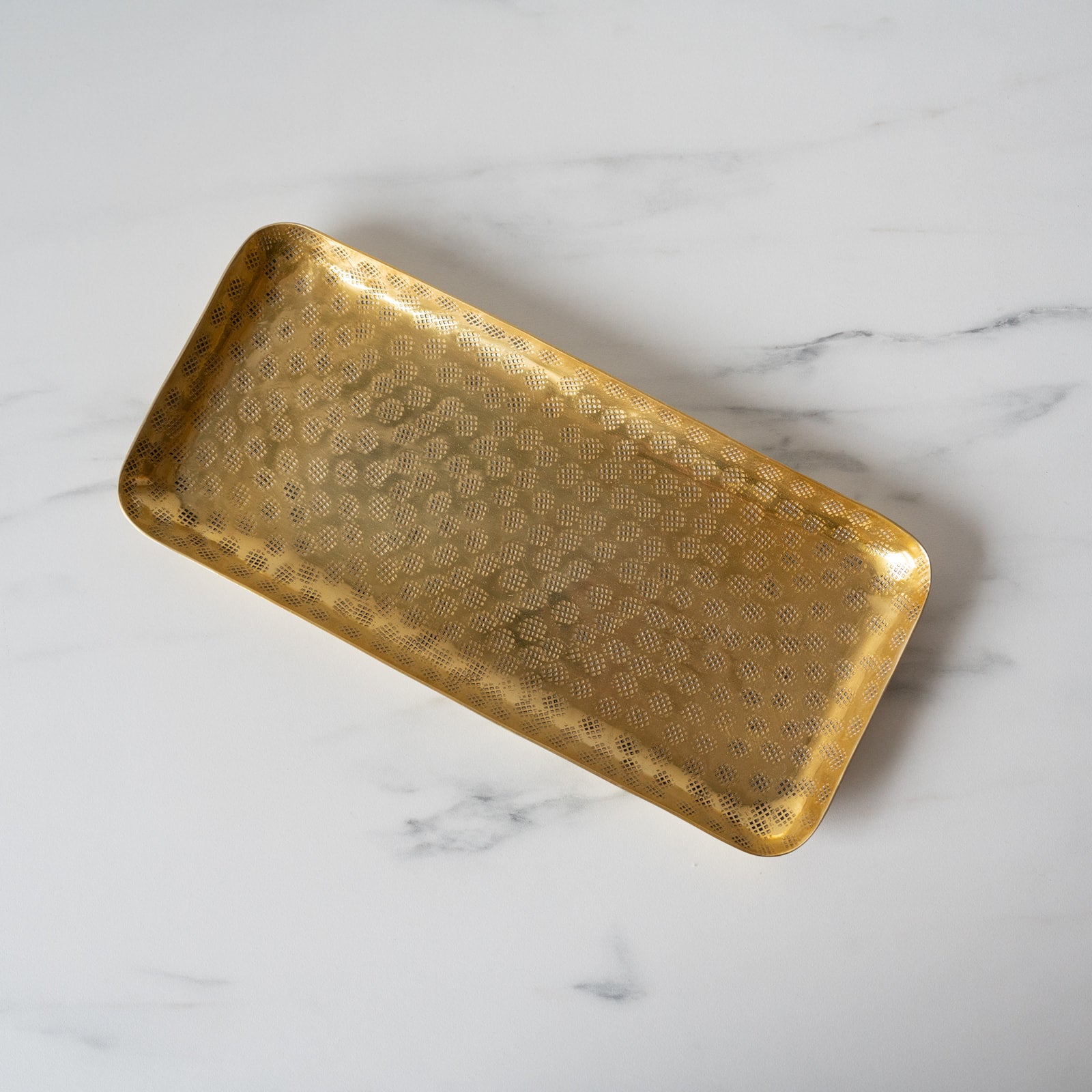 Hammered Brass Rectangle Tray