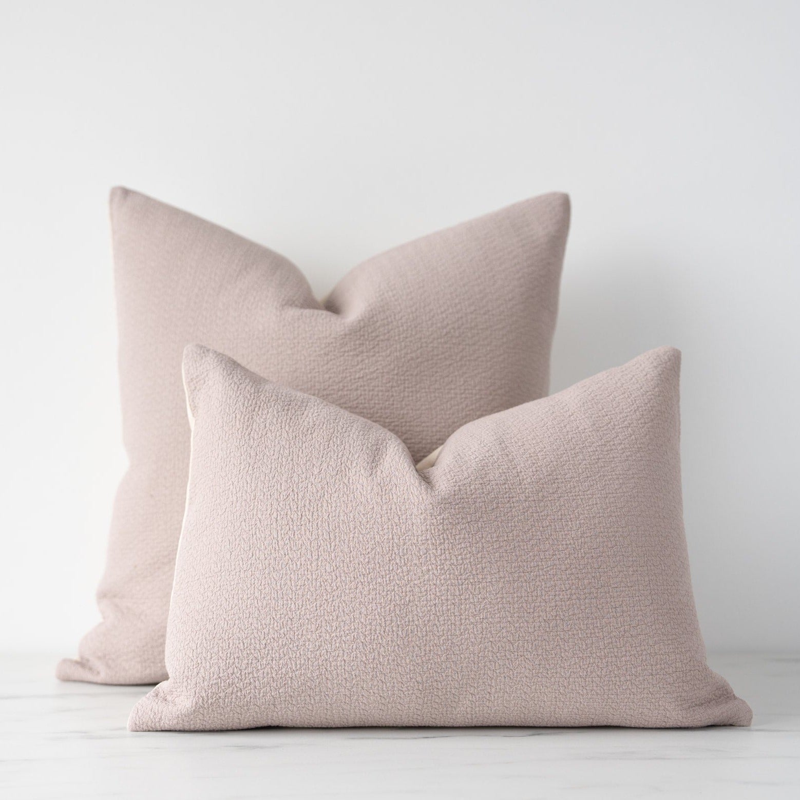 Neutral beige woven pillow covers