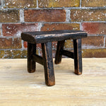 Tiny Elm Wood Stool - Black 1-VINTAGE - stool Hauer Market