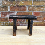 Tiny Elm Wood Stool - Black 1-VINTAGE - stool Hauer Market