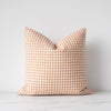 Light brown gingham square pillow cover