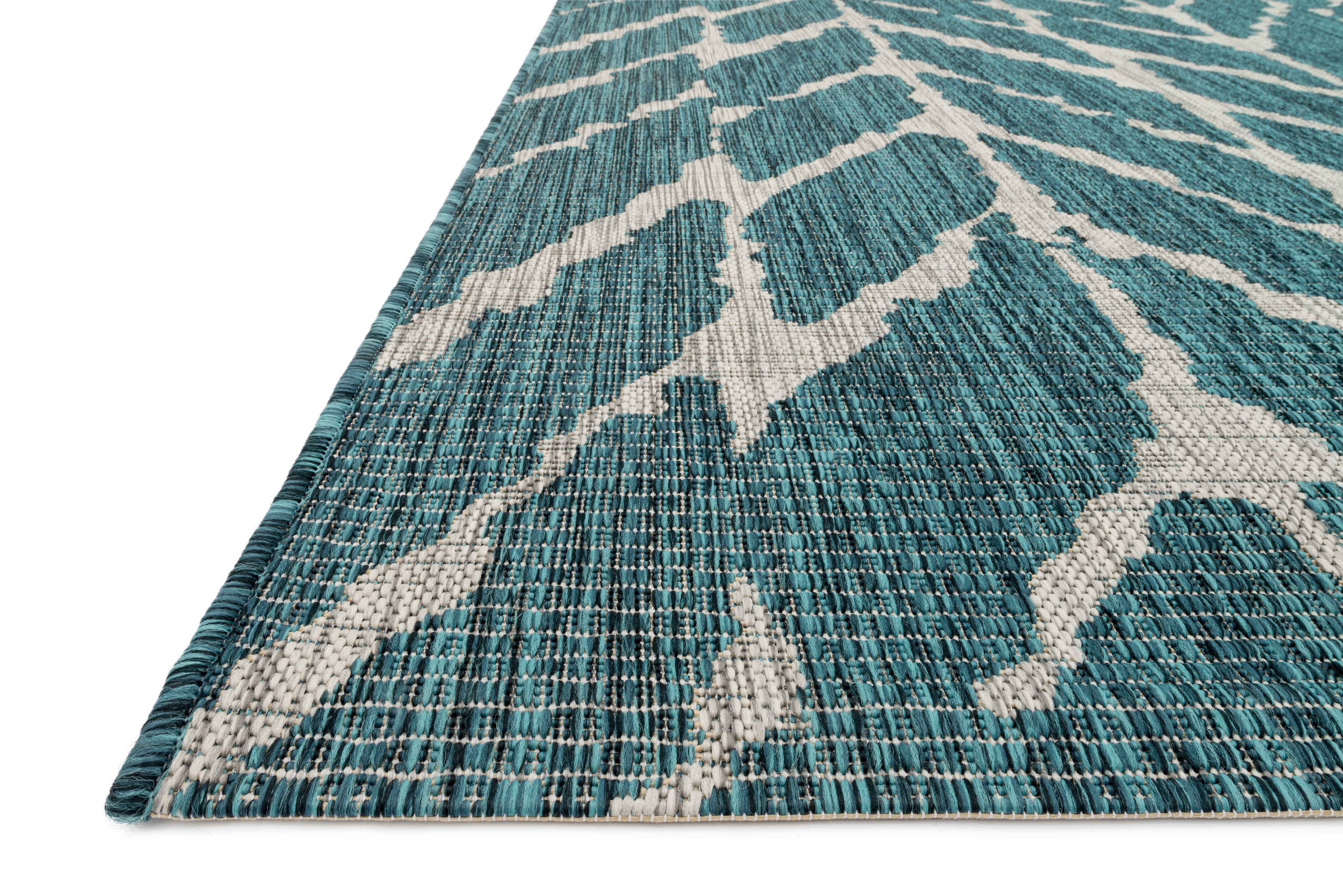 Loloi Isle Teal / Grey Rug 5-Rugs - indoor/outdoor Loloi