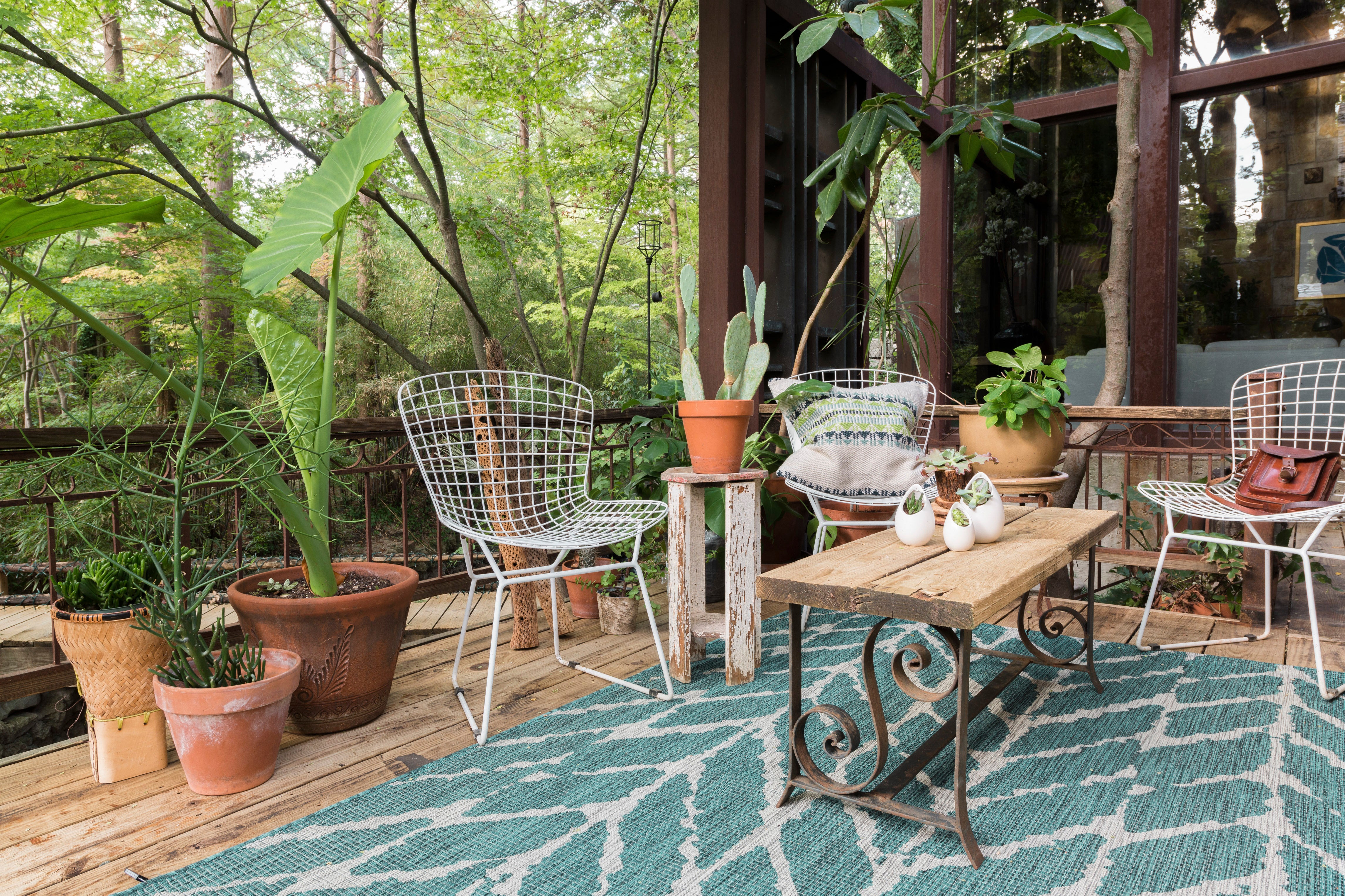Loloi Isle Teal / Grey Rug 5-Rugs - indoor/outdoor Loloi