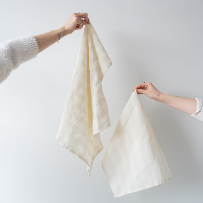 Ivory French Linen Tea Towel Set - Rug & Weave