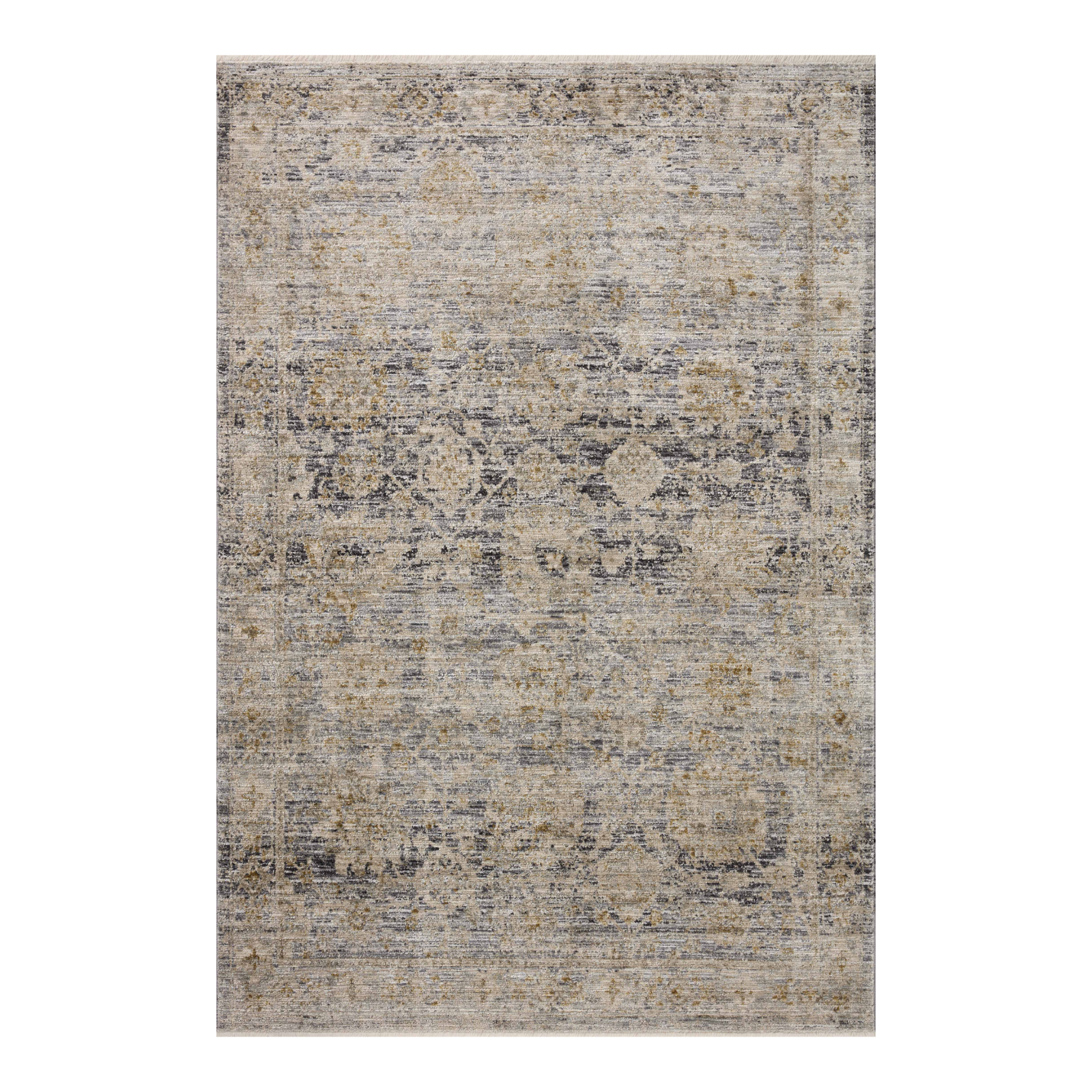 Jean Stoffer x Loloi Katherine Charcoal / Gold Rug 0-patterned rugs Loloi 18" x 18" Sample