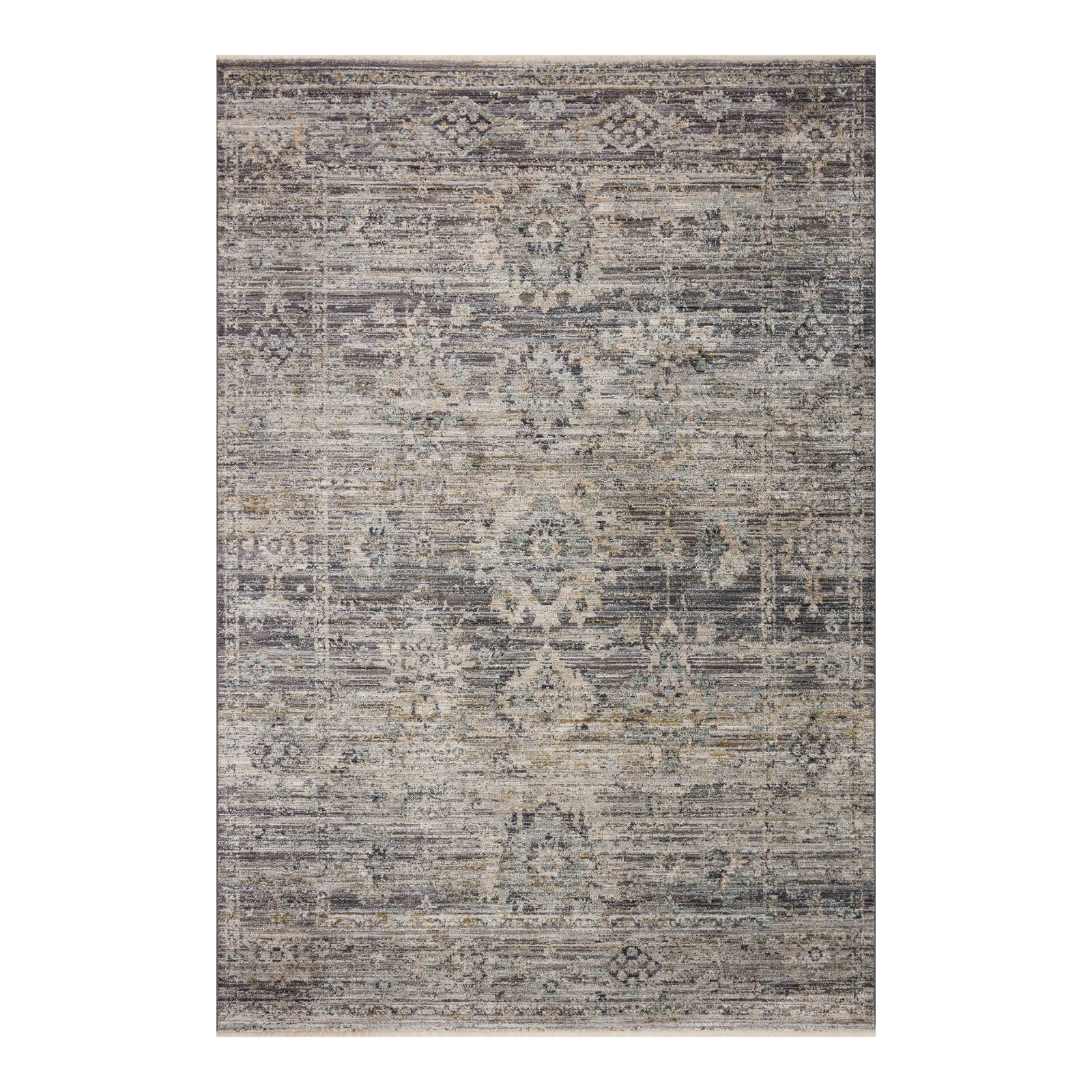 Jean Stoffer x Loloi Katherine Graphite / Jade 0-patterned rugs Loloi 18" x 18" Sample