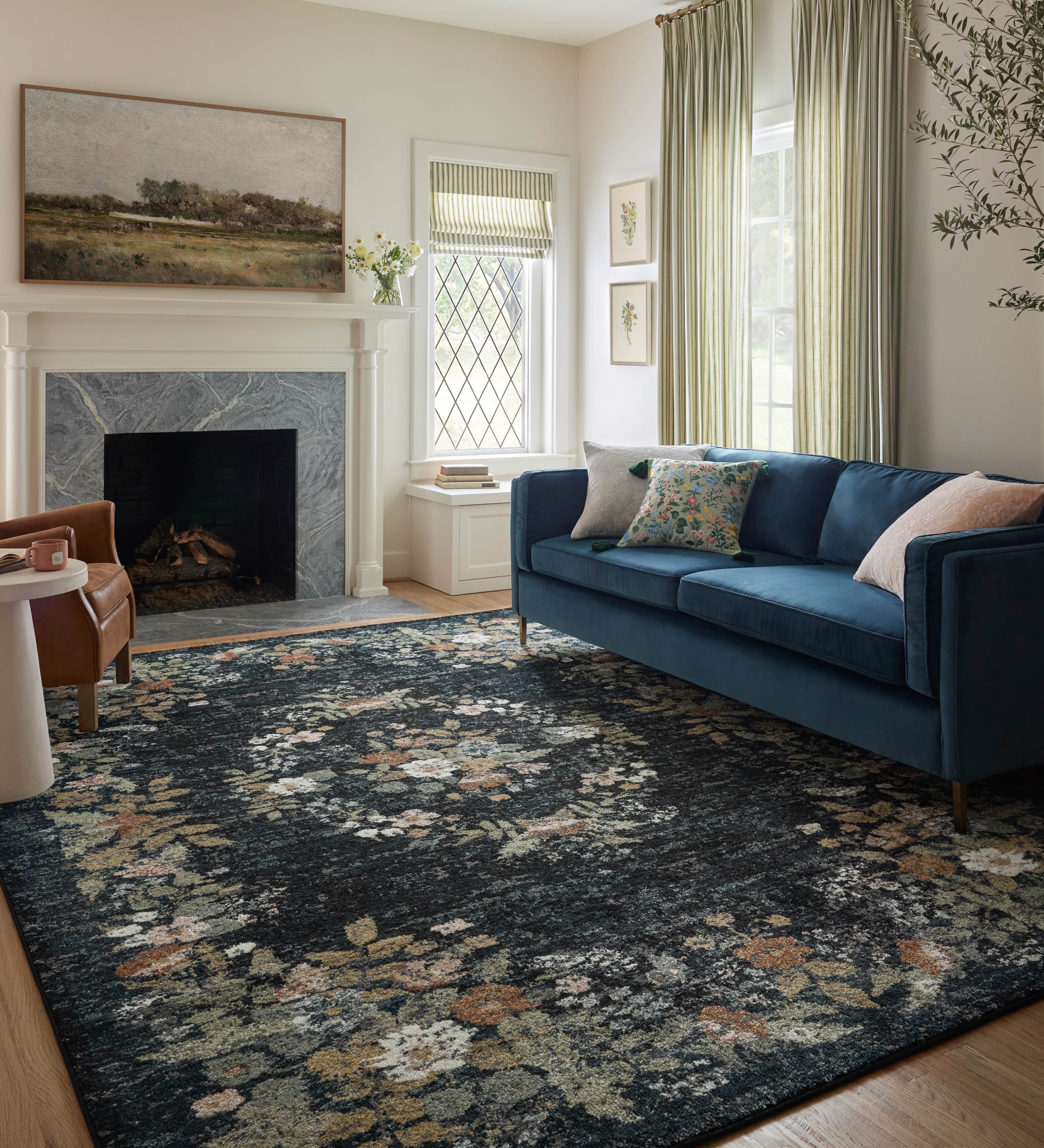 Rifle Paper Co. x Loloi Laurel Strawberry Fields Navy Rug 0-RUGS-patterned Loloi