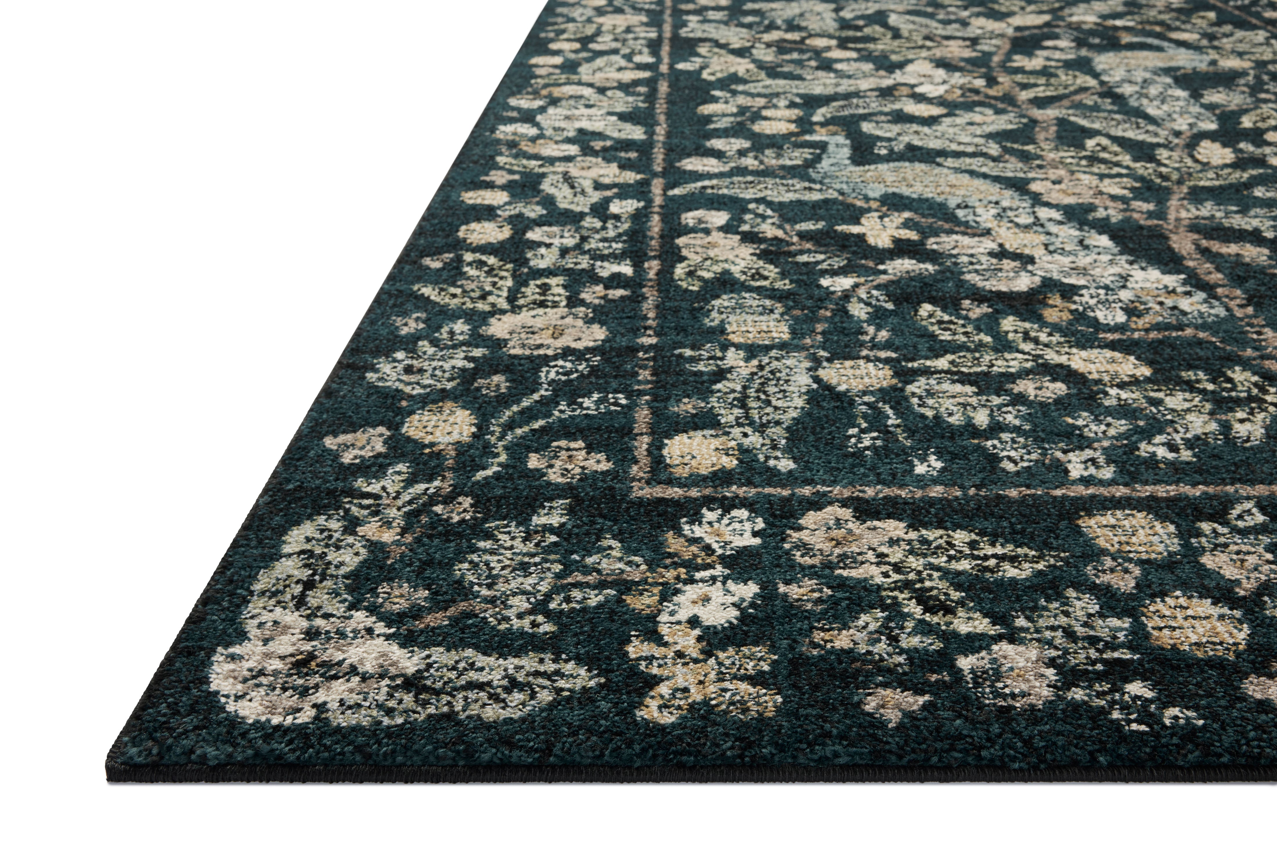 Rifle Paper Co. x Loloi Laurel Peacock Garden Navy Rug 0-RUGS-patterned Loloi