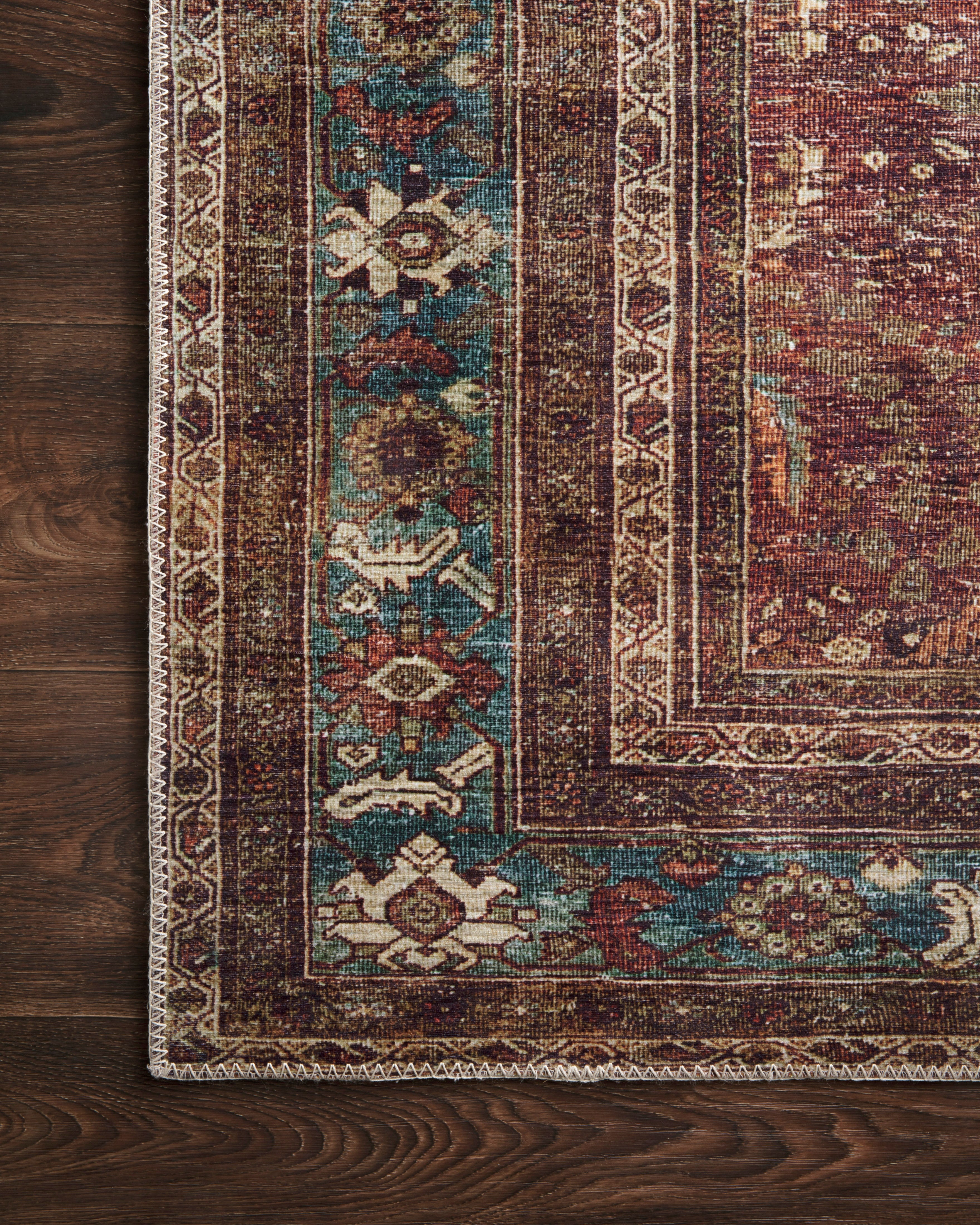 Loloi Layla Brick / Blue Rug - Rug & Weave