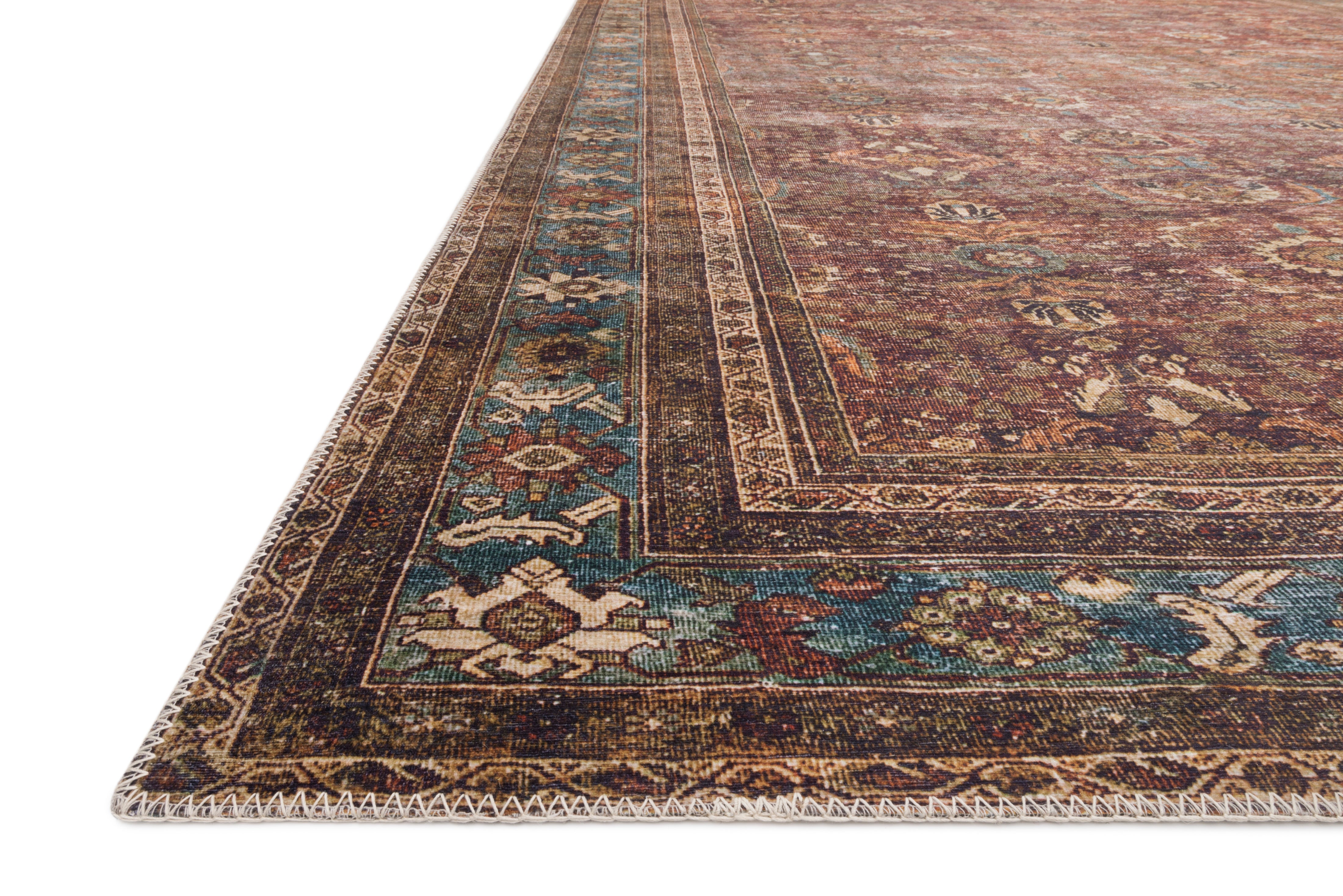 Loloi Layla Brick / Blue Rug - Rug & Weave