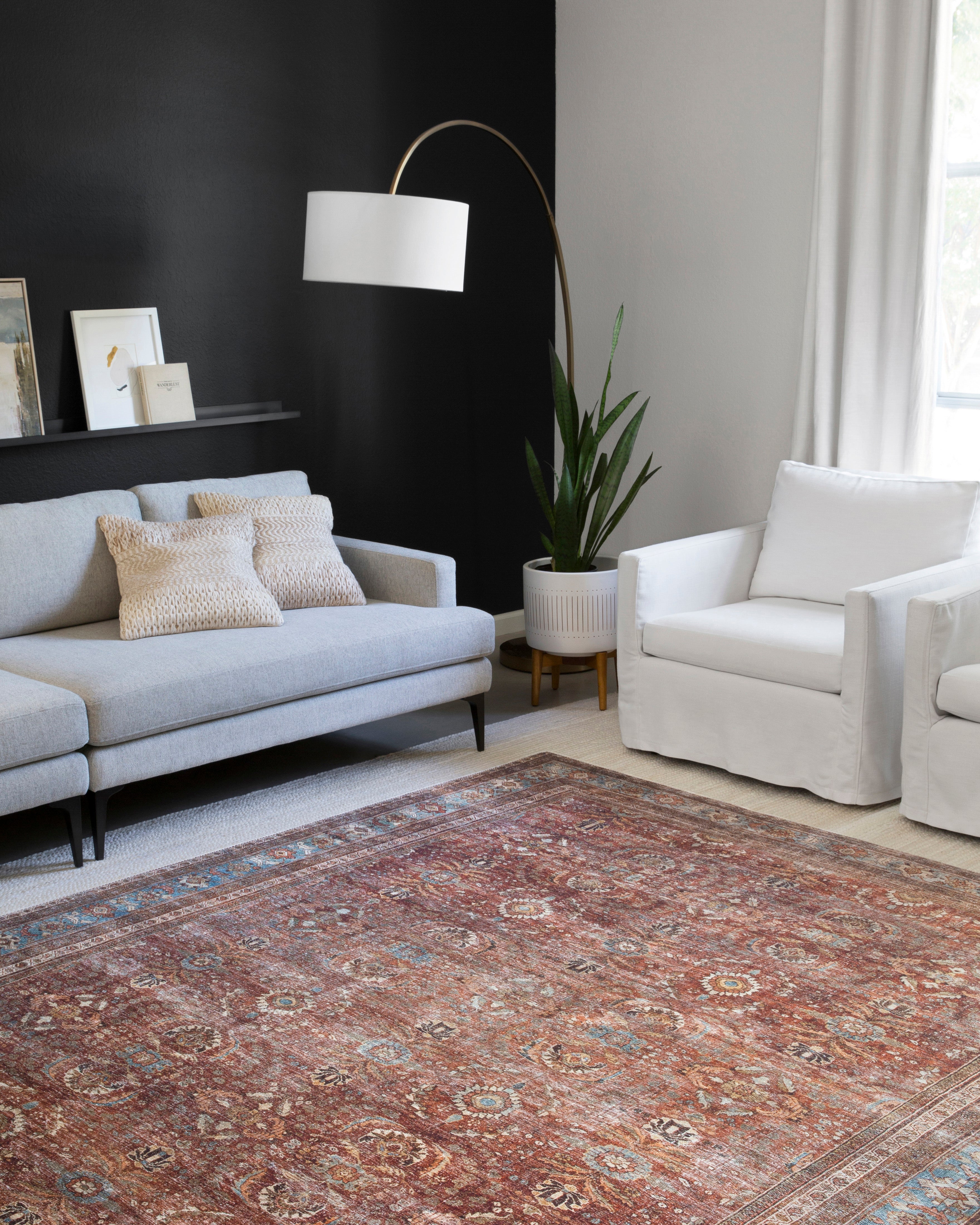 Loloi Layla Brick / Blue Rug - Rug & Weave