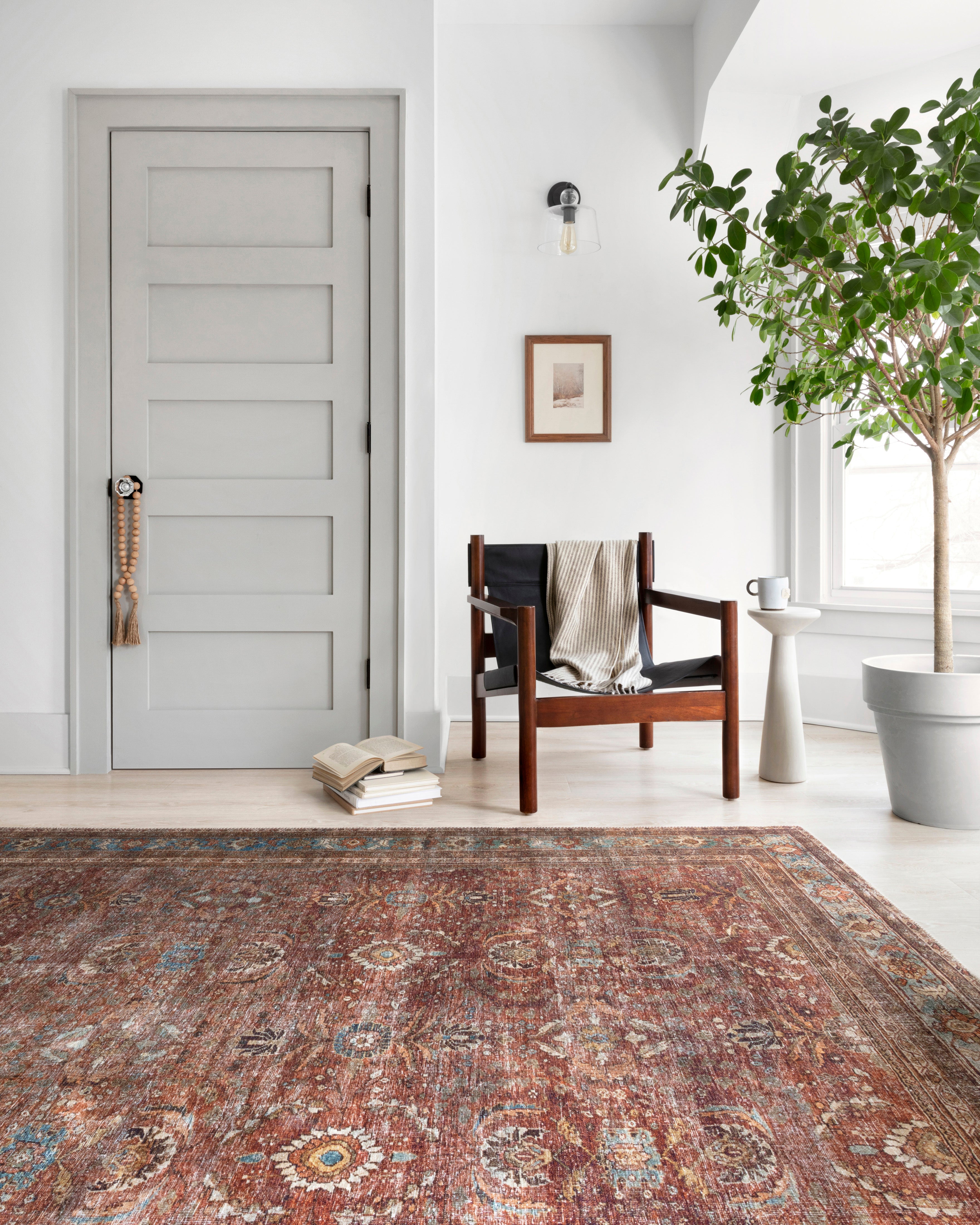 Loloi Layla Brick / Blue Rug - Rug & Weave