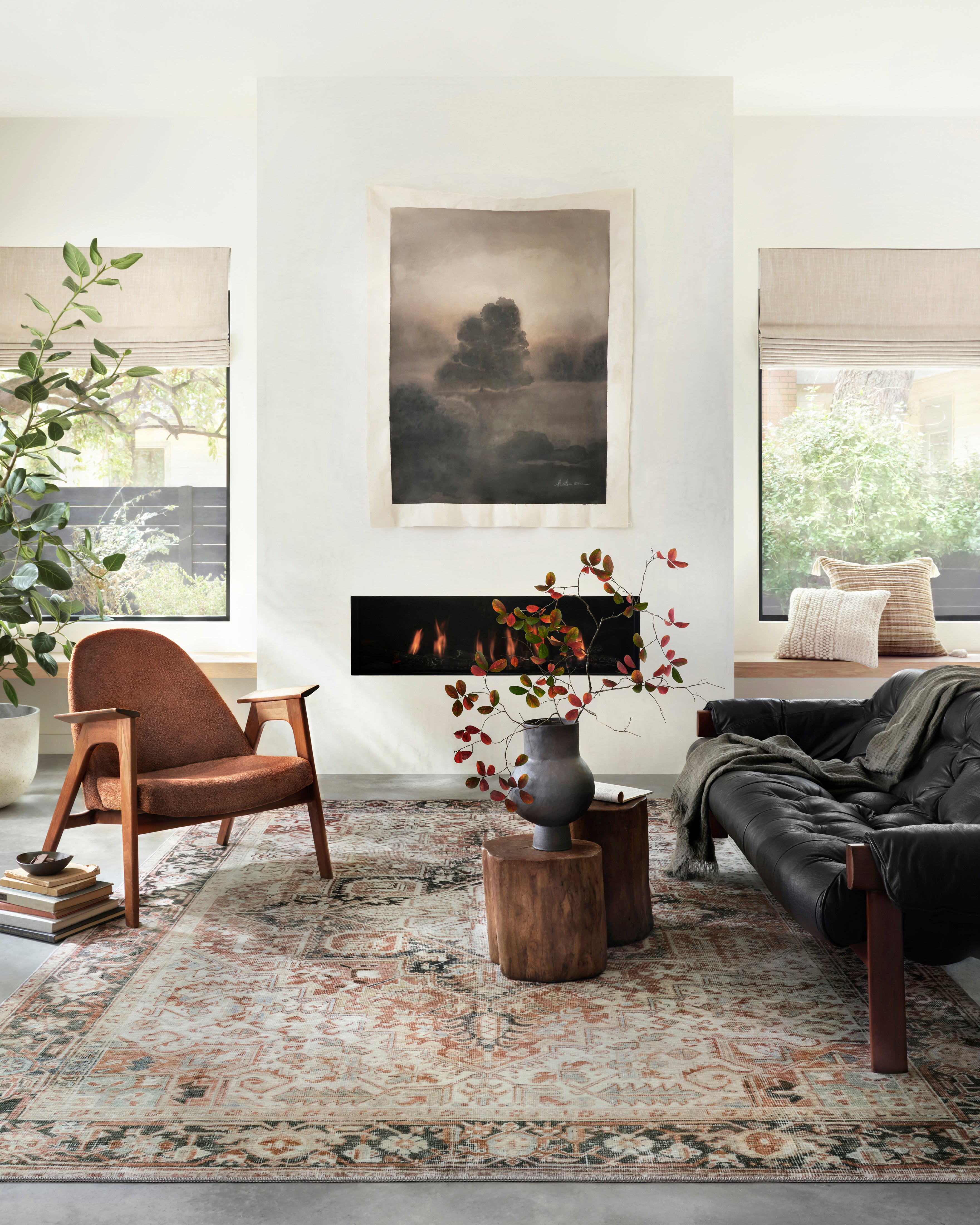 Loloi Lenna Rust / Charcoal Rug - Rug & Weave