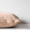 Double sided Latte Linen pillow cover with brass zipper closure