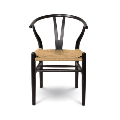 Layla Dining Chair / Black with Natural Seat - Rug & Weave