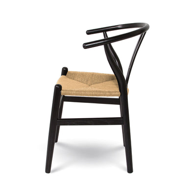 Layla Dining Chair / Black with Natural Seat - Rug & Weave