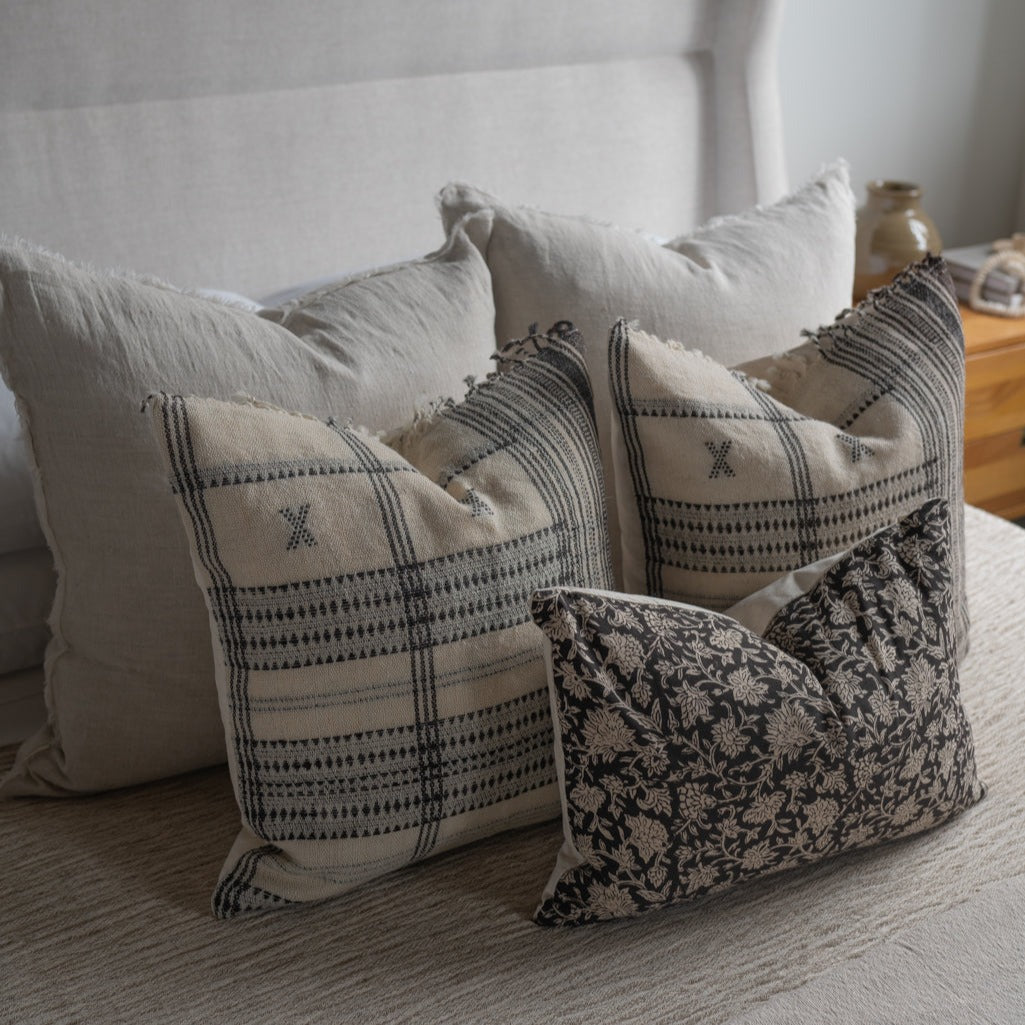 Cream Bhujodi Fringe Pillow Cover - Rug & Weave