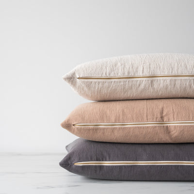 Charcoal Linen Pillow Cover