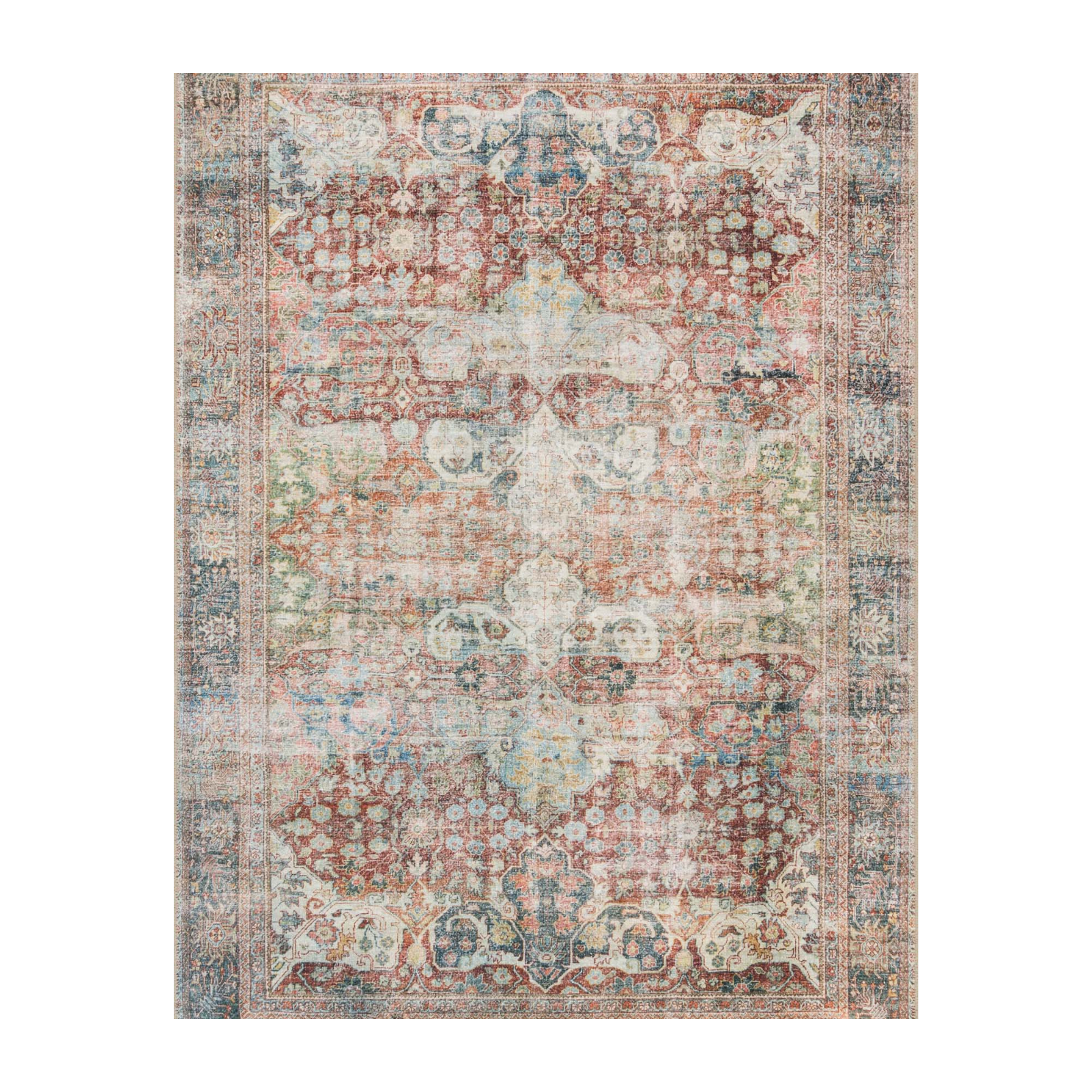 Loloi Loren Brick / Multi Rug 2-patterned rugs Loloi 18" x 18" sample