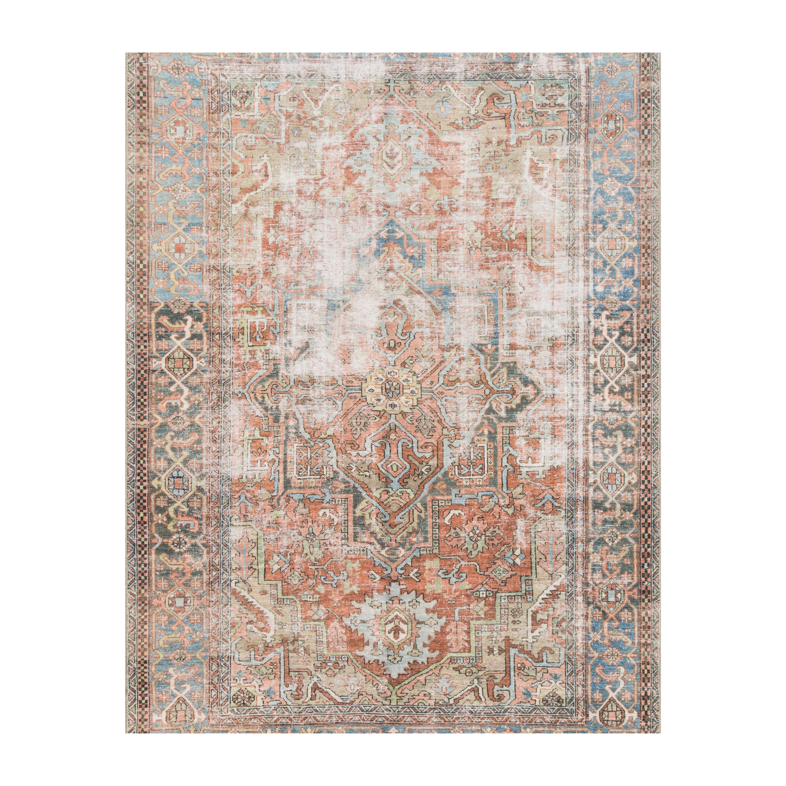 Loloi Loren Terracotta / Sky Rug 2-patterned rugs Loloi 18" x 18" sample