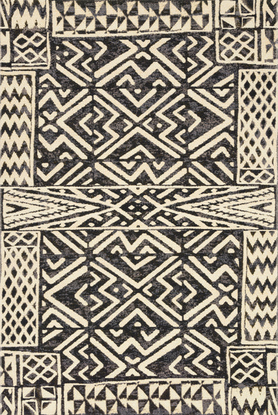 Loloi Mika Ivory / Black Rug - Rug & Weave