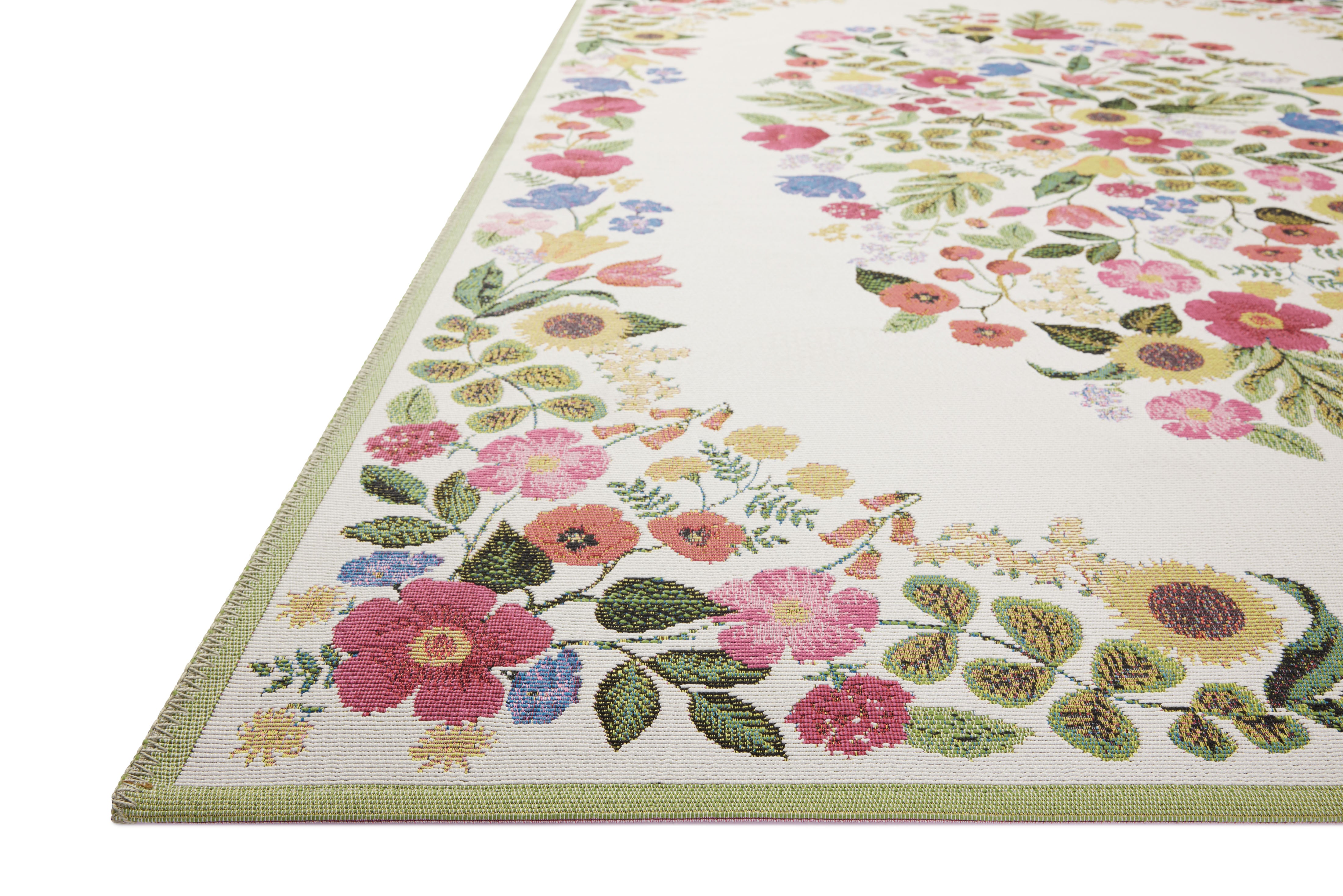 Rifle Paper Co. x Loloi Perennial Blossom Cream Rug 5-Rugs - indoor/outdoor Loloi