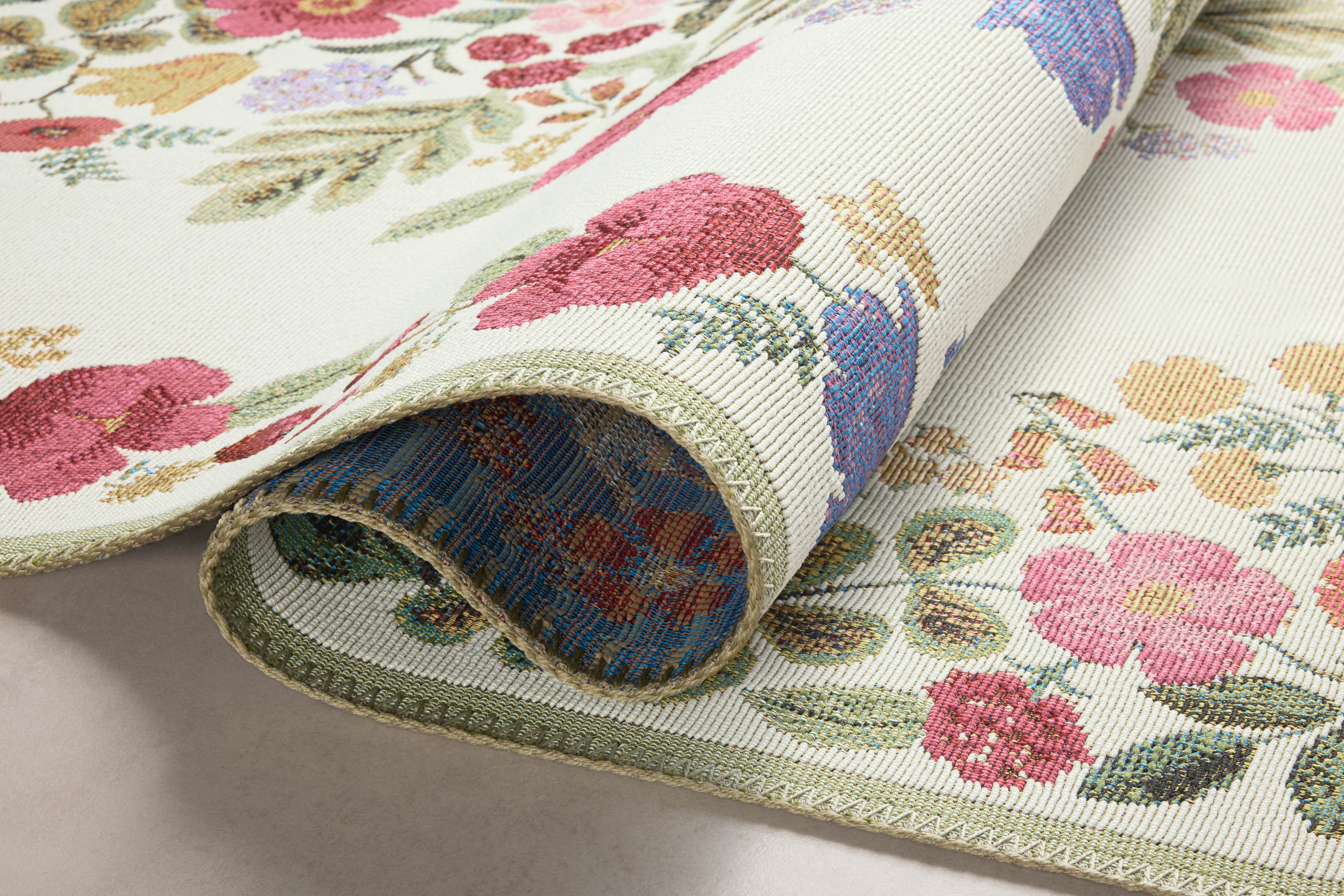 Rifle Paper Co. x Loloi Perennial Blossom Cream Rug 5-Rugs - indoor/outdoor Loloi