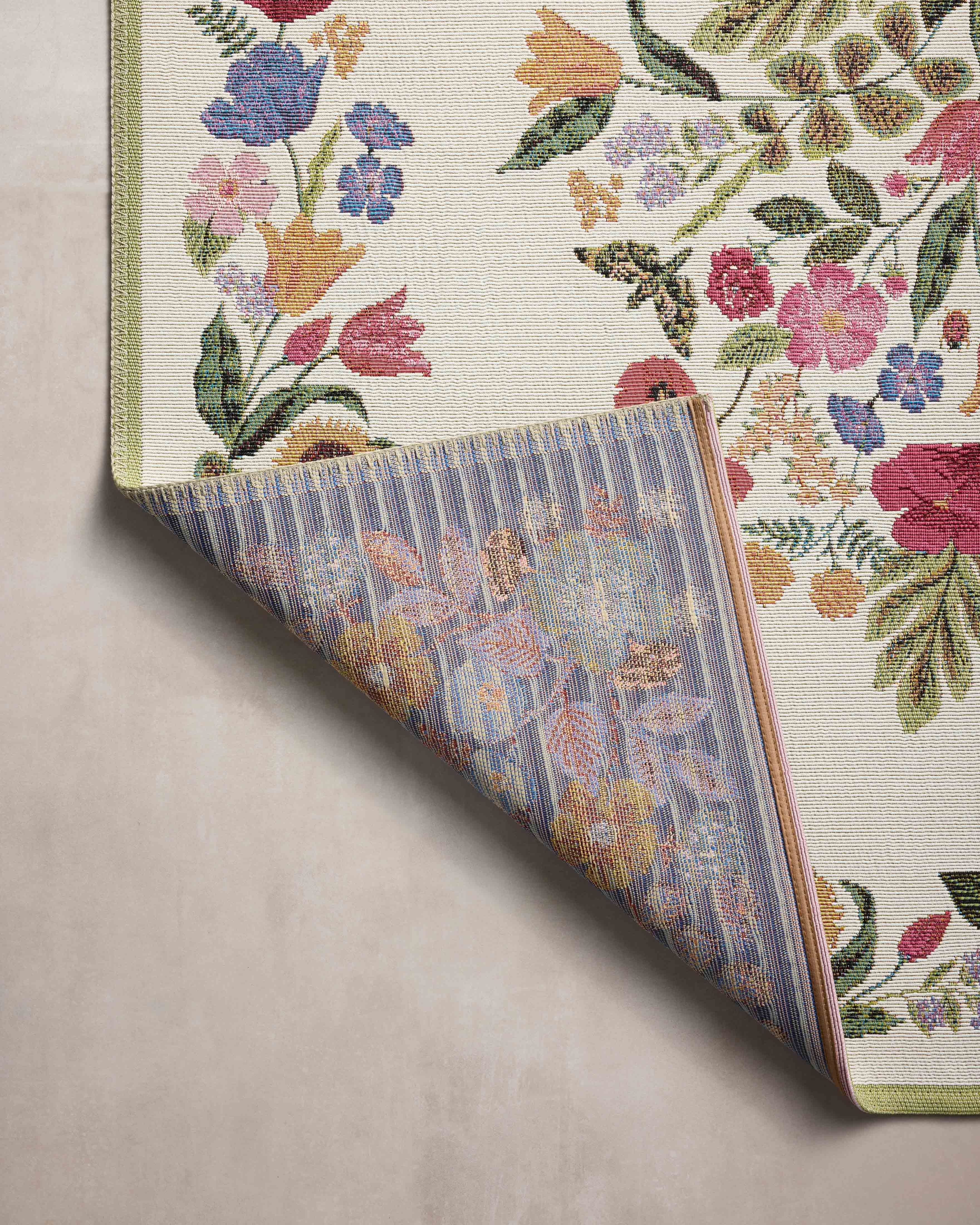 Rifle Paper Co. x Loloi Perennial Blossom Cream Rug 5-Rugs - indoor/outdoor Loloi