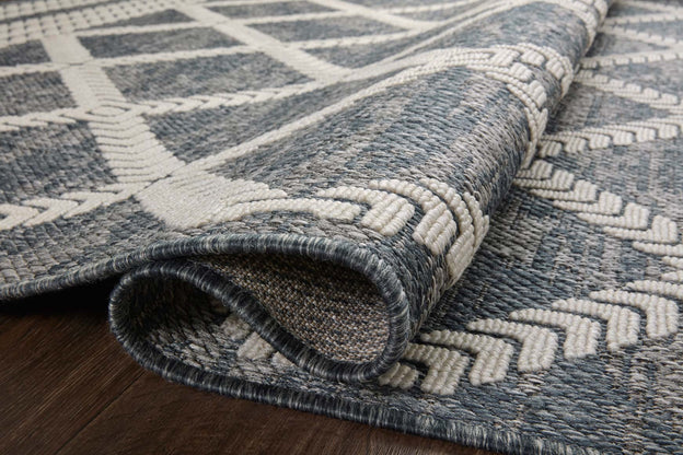 Loloi Rainier Denim / Ivory Indoor/Outdoor Rug - Rug & Weave