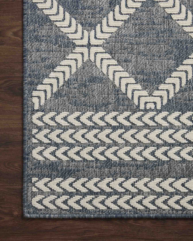 Loloi Rainier Denim / Ivory Indoor/Outdoor Rug - Rug & Weave