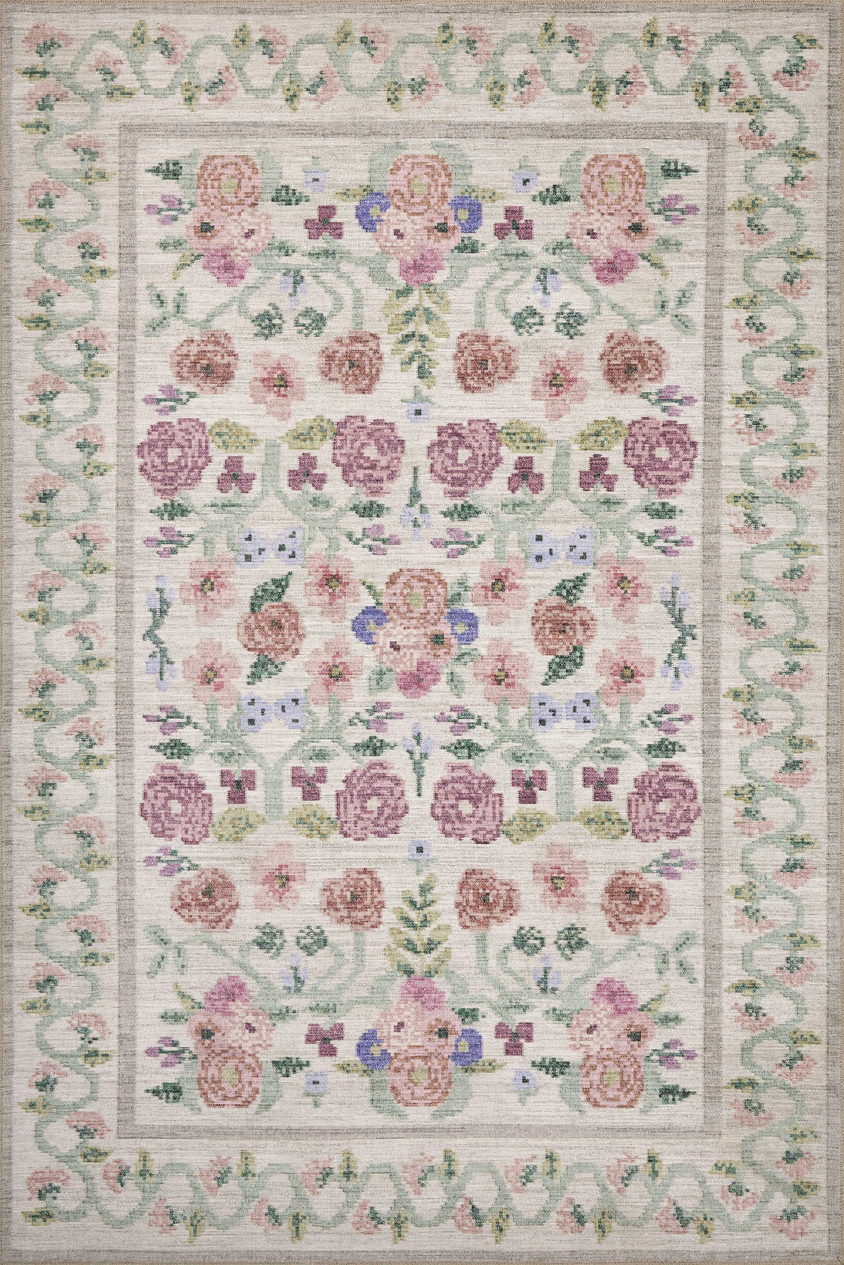 Rifle Paper Co. x Loloi Rosa Ivory Rug 0-RUGS-patterned Loloi