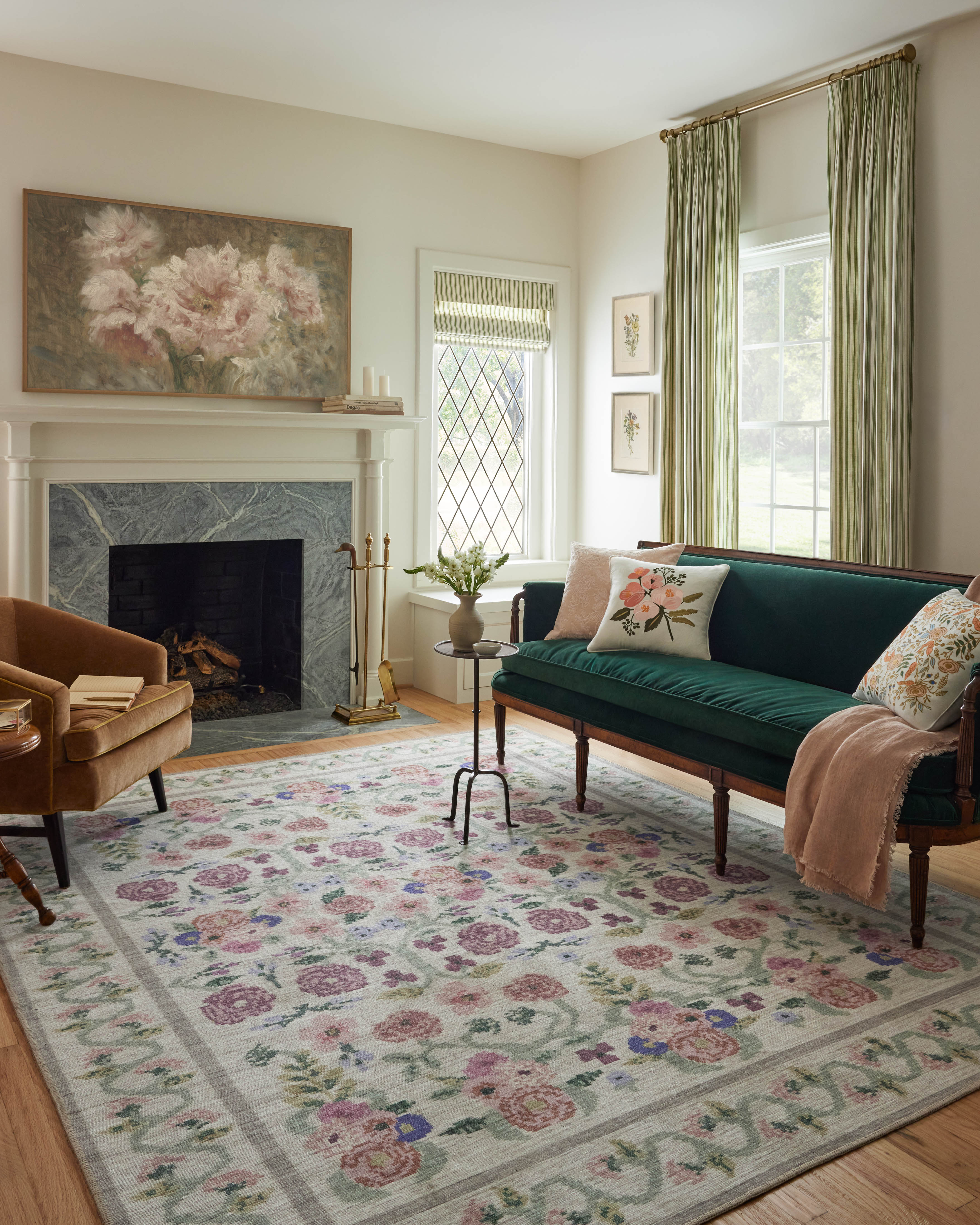Rifle Paper Co. x Loloi Rosa Ivory Rug 0-RUGS-patterned Loloi