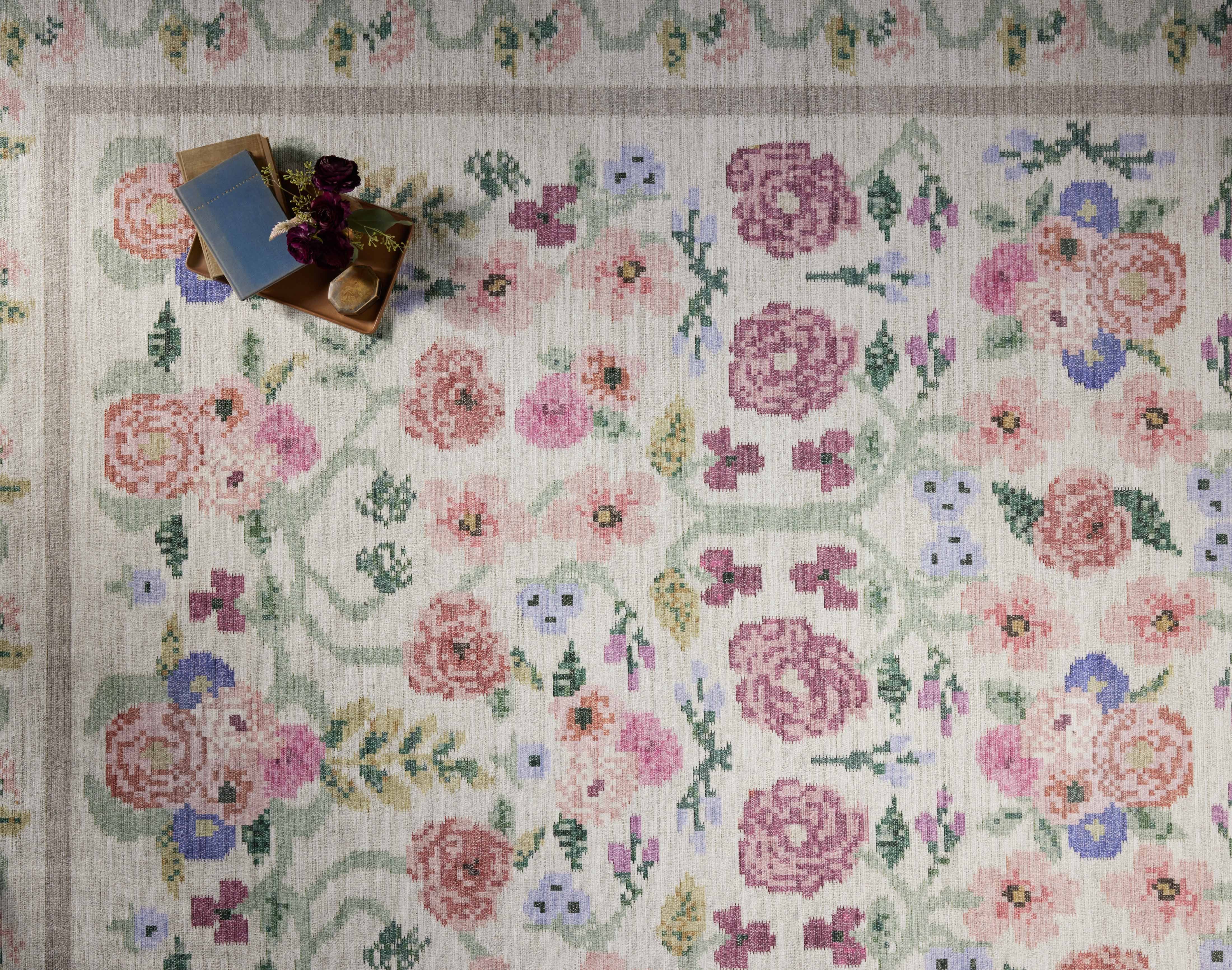 Rifle Paper Co. x Loloi Rosa Ivory Rug 0-RUGS-patterned Loloi