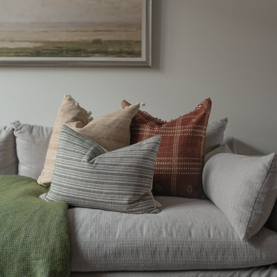 Rust Bhujodi Fringe Pillow Cover - Rug & Weave