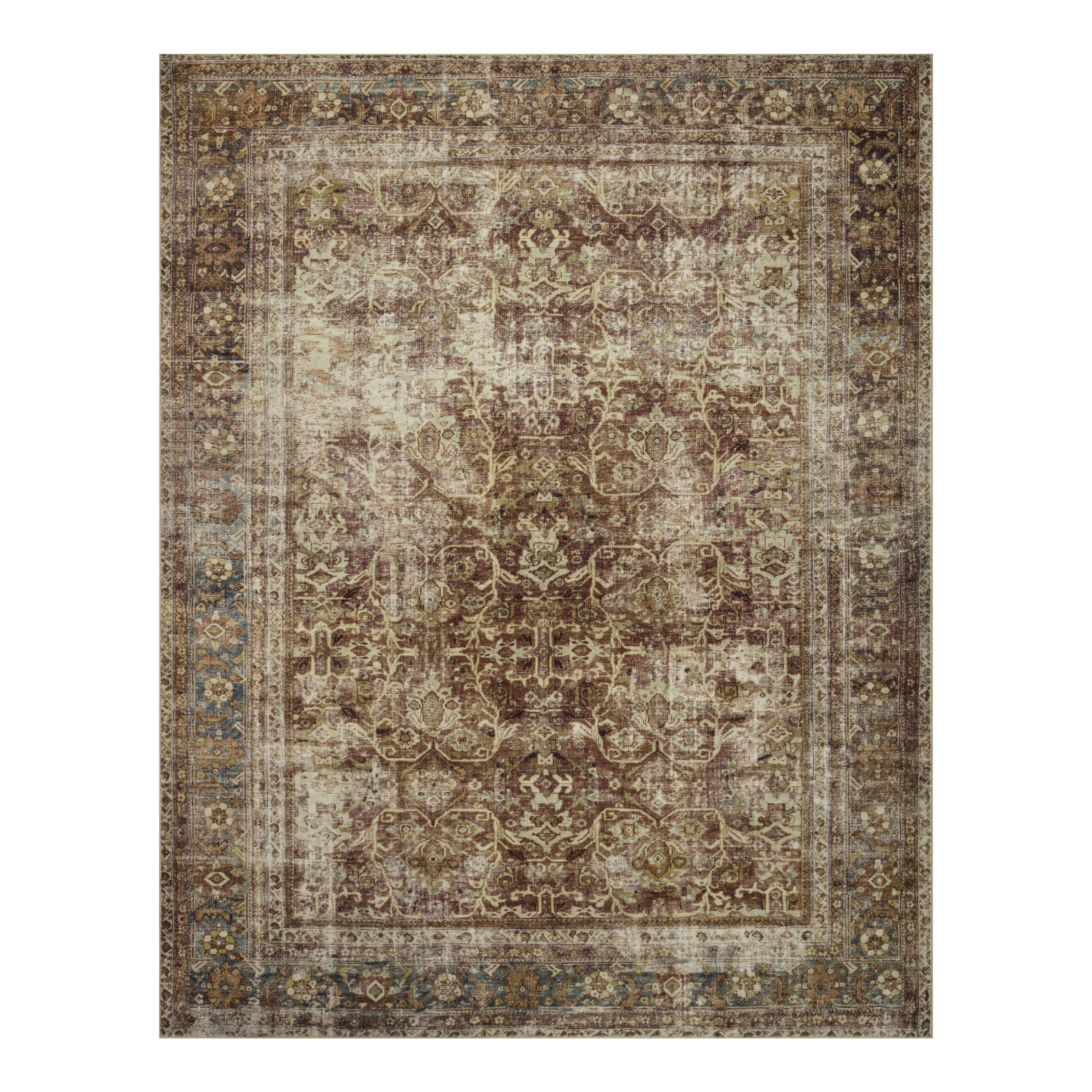 Magnolia Home by Joanna Gaines x Loloi Sinclair Rust / Lagoon Rug 0-RUGS-patterned Loloi 18" x 18" Sample