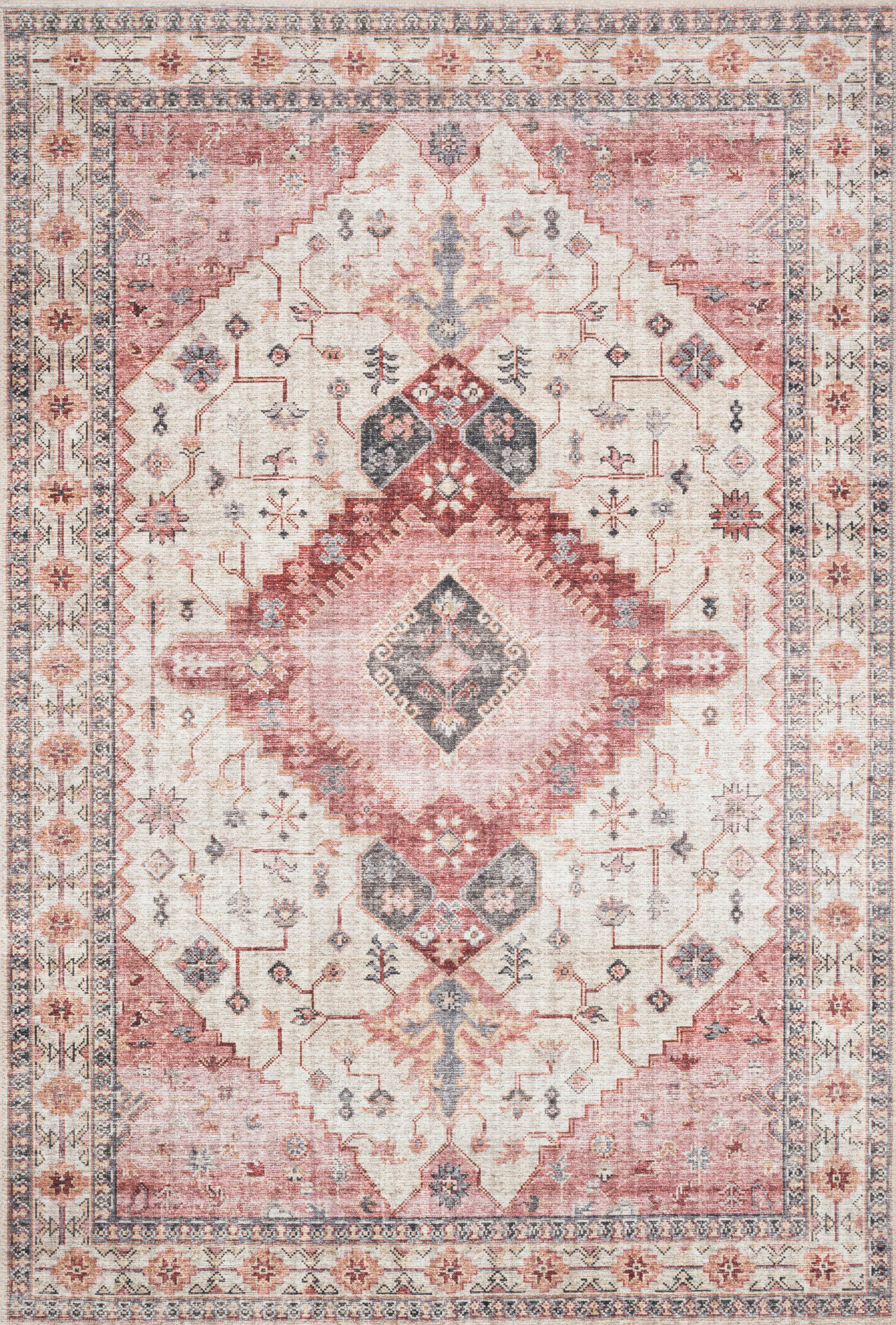 Loloi Skye Ivory / Berry Rug - Rug & Weave