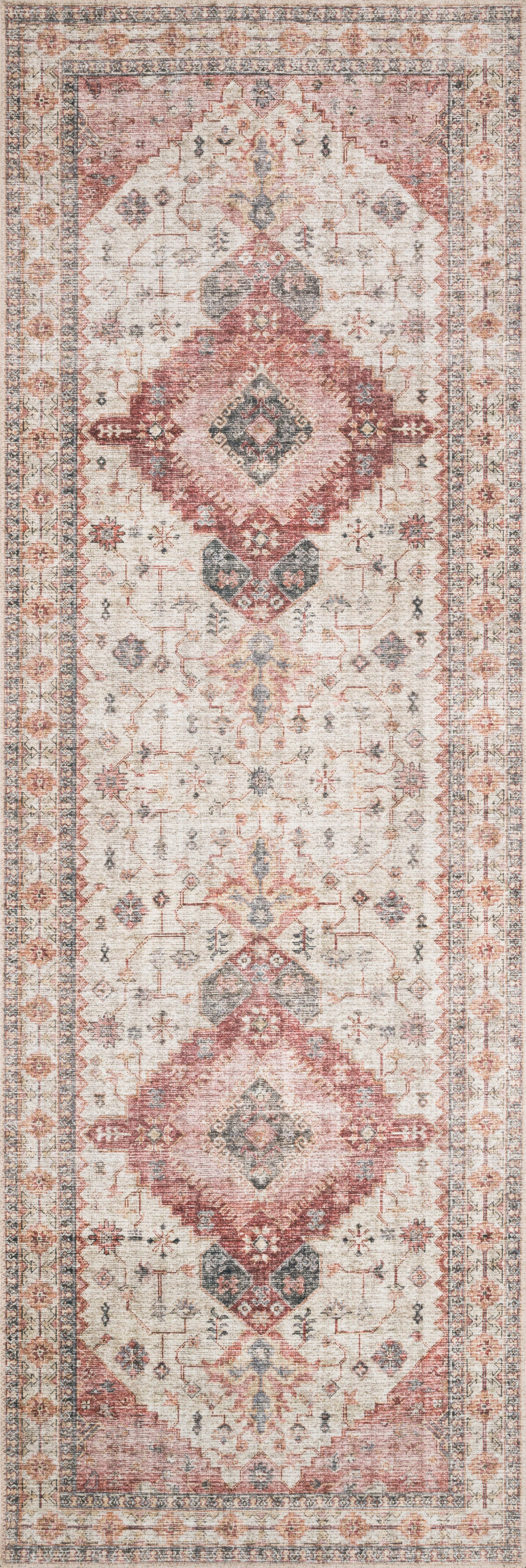 Loloi Skye Ivory / Berry Rug - Rug & Weave