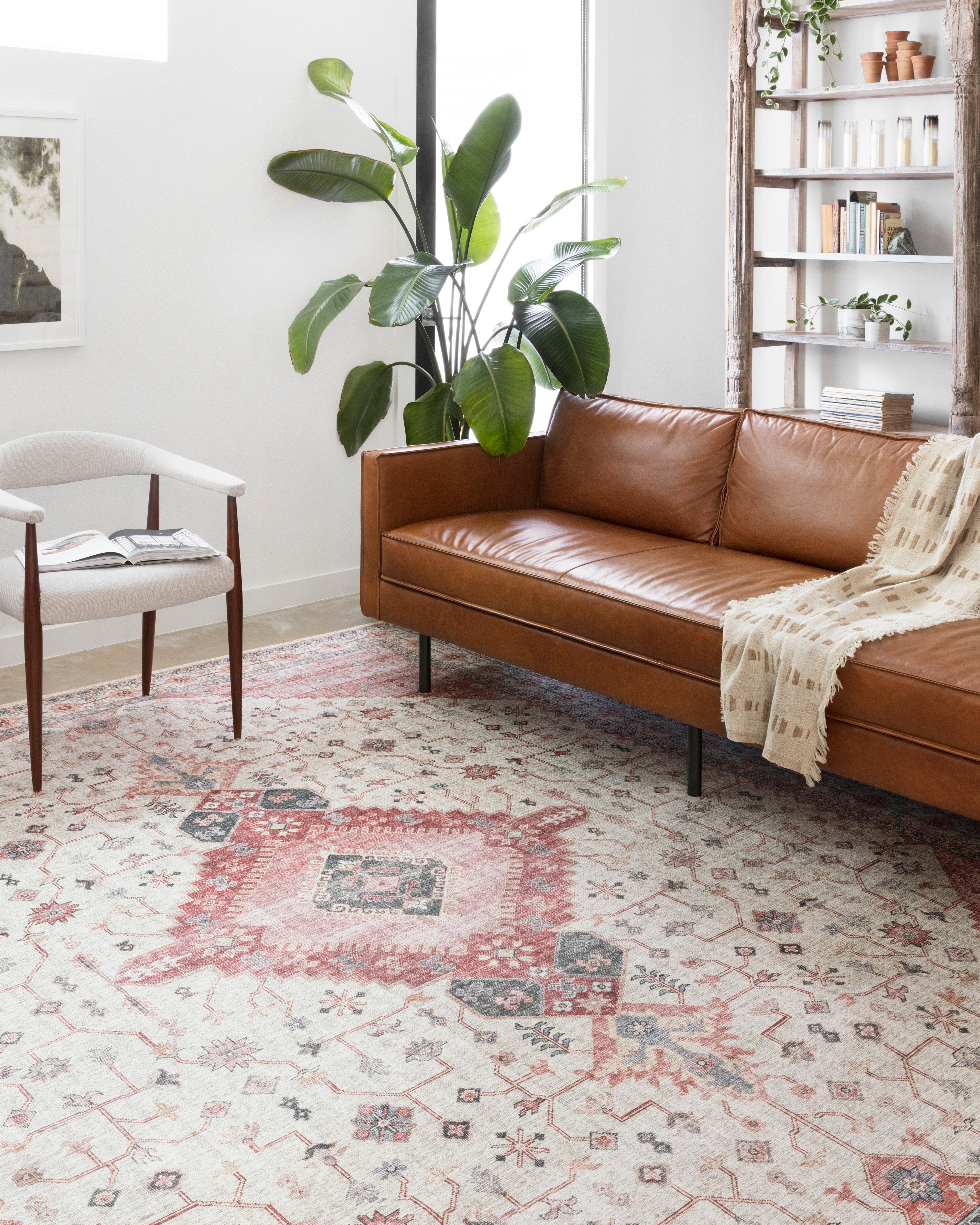 Loloi Skye Ivory / Berry Rug - Rug & Weave