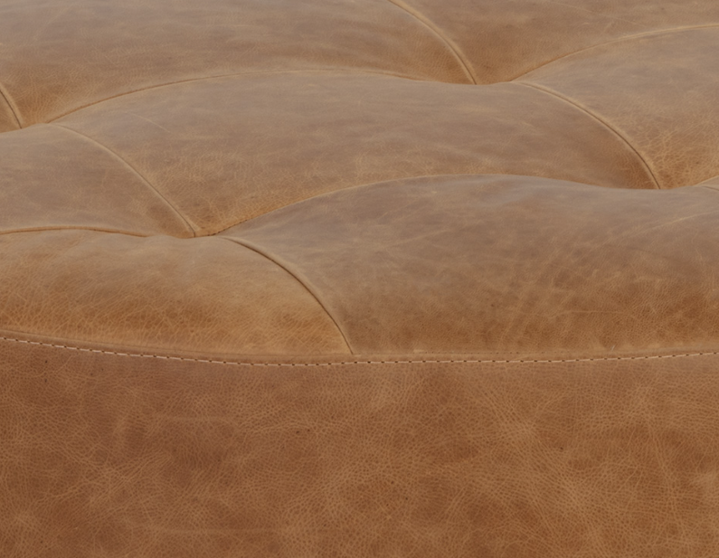 Nila Leather Ottoman - Rug & Weave