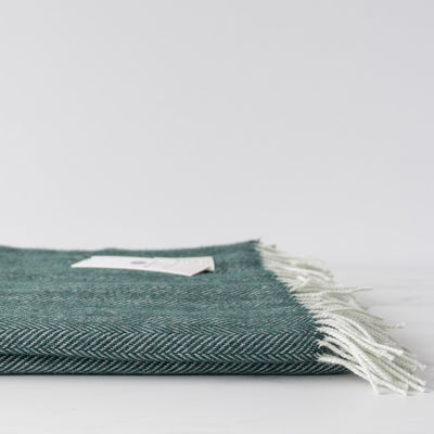 Spruce Green Wool Blanket - Rug & Weave