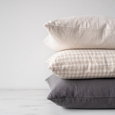 Trio of linen pillows