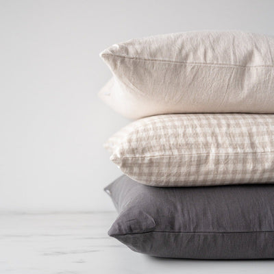 Trio of linen pillows