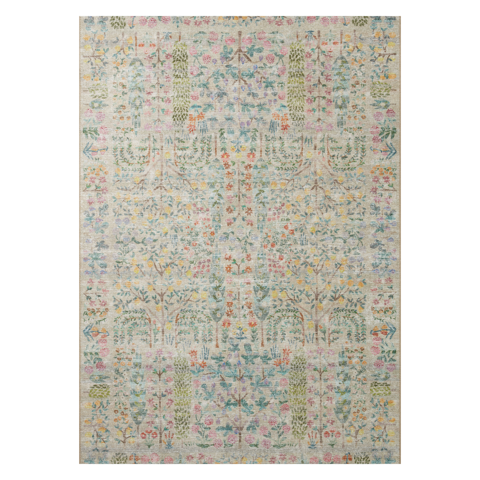 Rifle Paper Co. x Loloi Maison Khaki Rug, 18" x 18" Sample