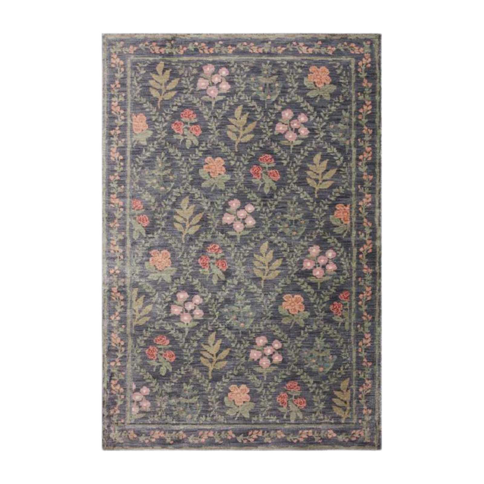Rifle Paper Co. X Loloi/ Fiore Hawthorne Charcoal Rug - Rug & Weave