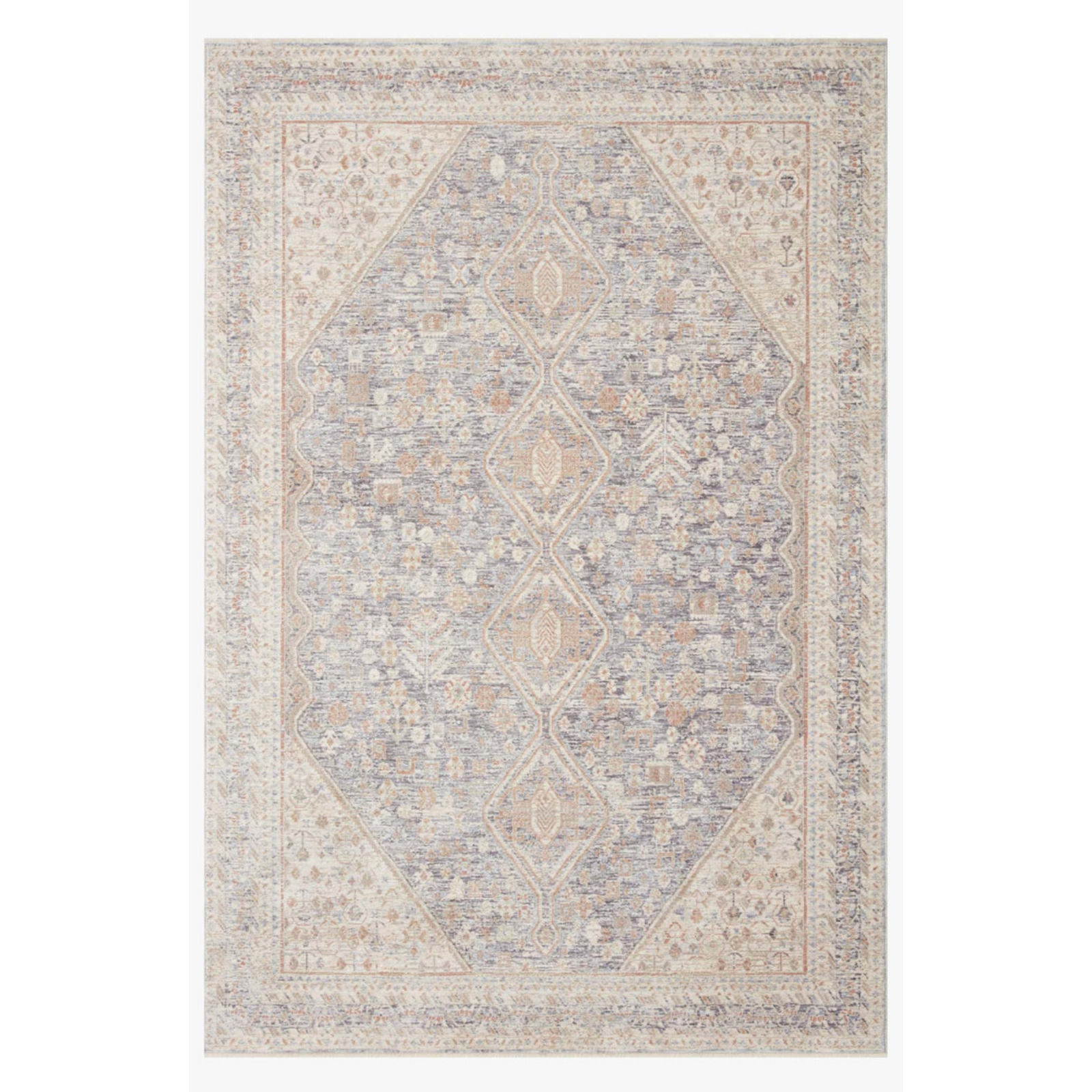 Loloi Carlisle Blue / Ivory Rug RUGS - vintage inspired Loloi 18" x 18" sample