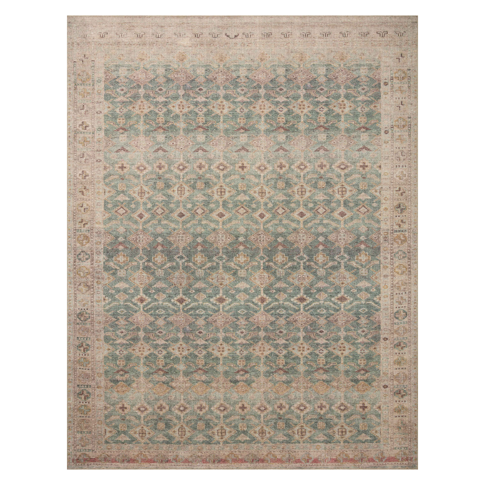 Angela Rose x Loloi Aubrey Aqua / Sand Rug 0-RUGS Loloi 18" x 18" (SAMPLE)