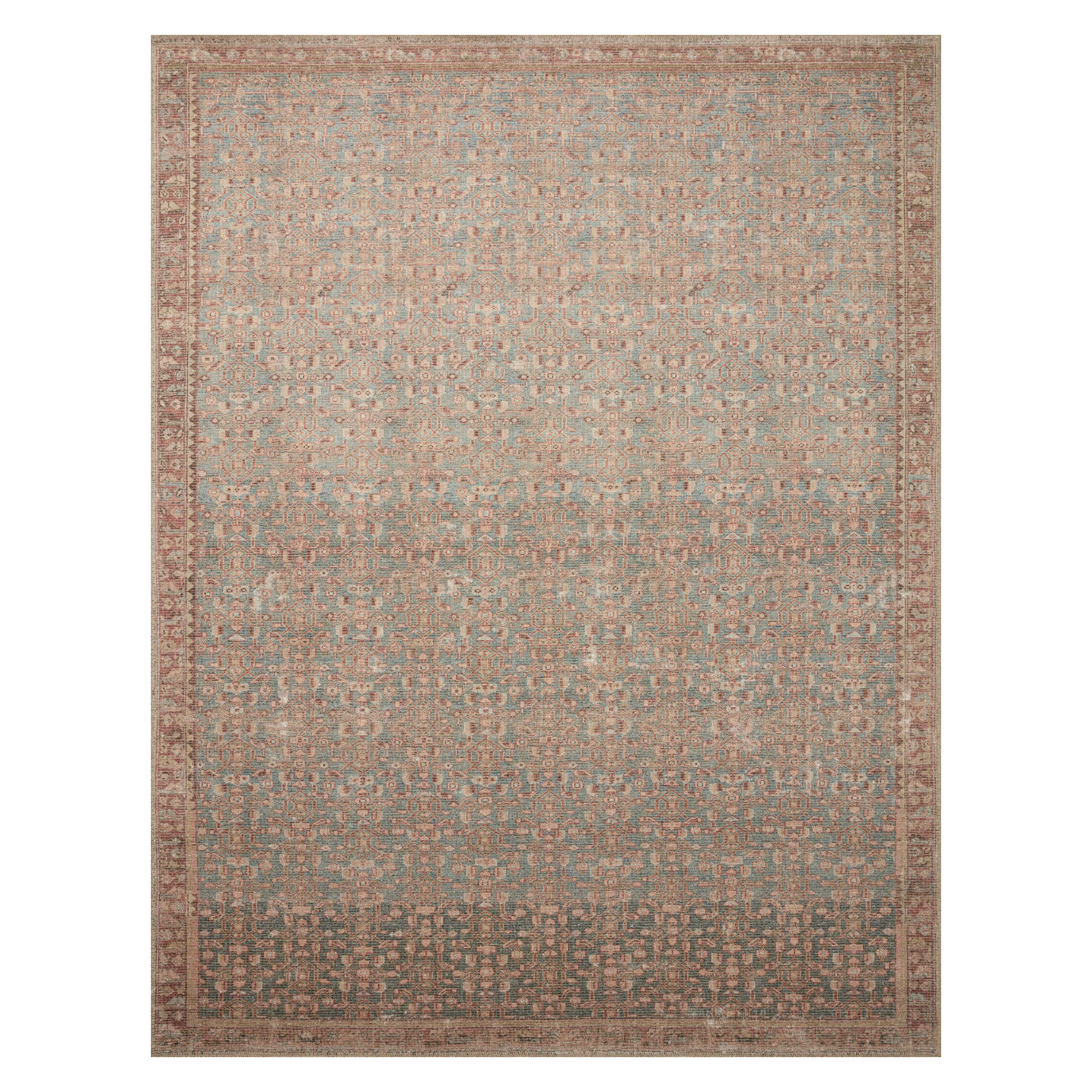 Angela Rose x Loloi Aubrey Blue/ Terracotta Rug 0-RUGS Loloi 18" x 18" (SAMPLE)