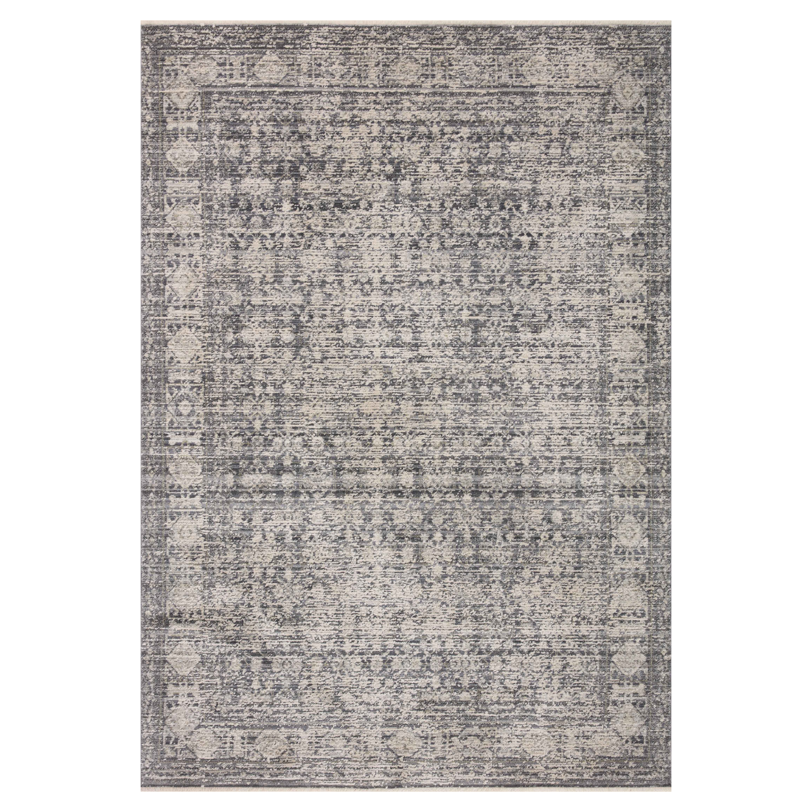 Amber Lewis x Loloi Alie Charcoal / Dove 0-patterned rugs Loloi 18" x 18" Sample