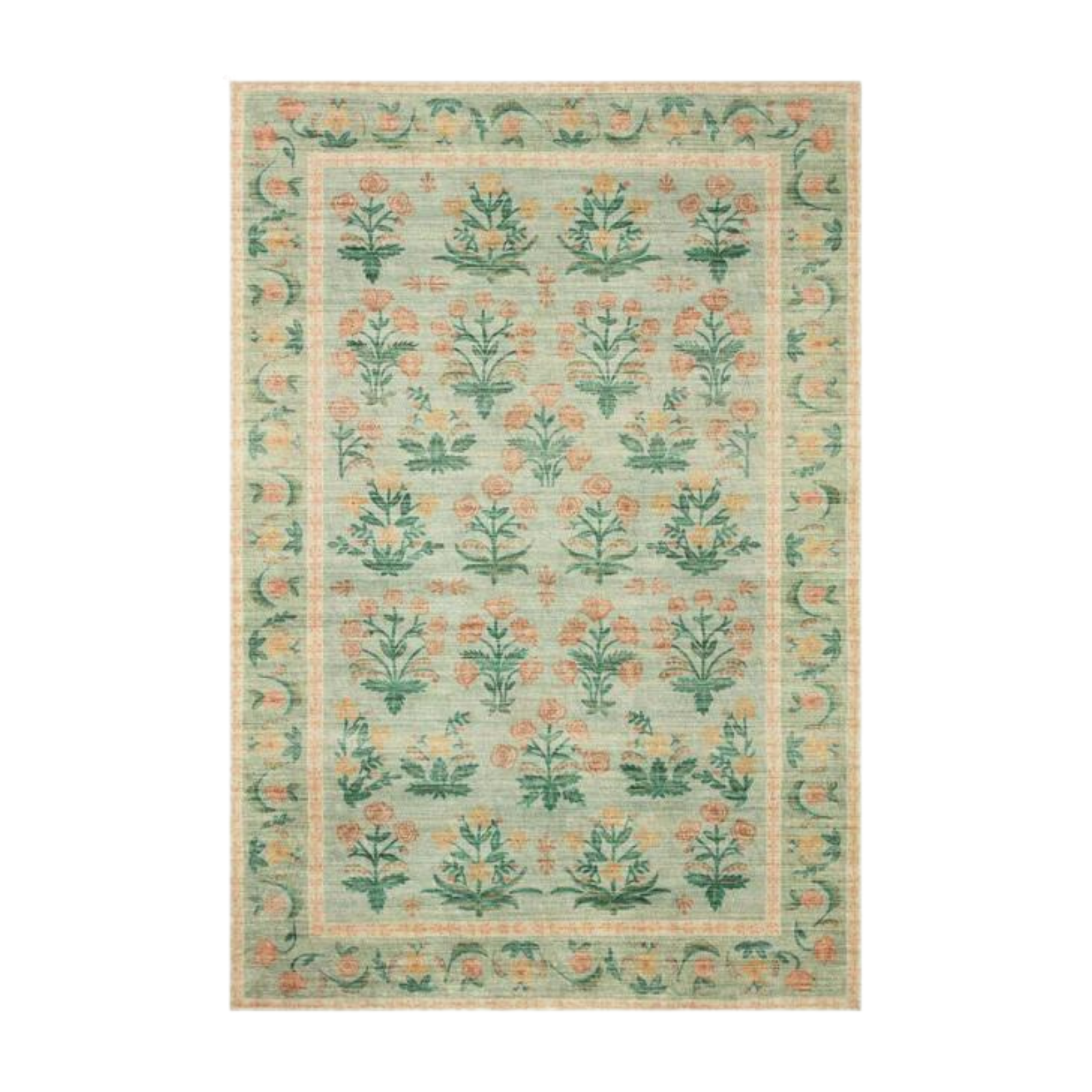 Rifle Paper Co. X Loloi/ Eden Mughal Rose Moss Rug 0-RUGS-patterned Loloi 18" x 18" SAMPLE