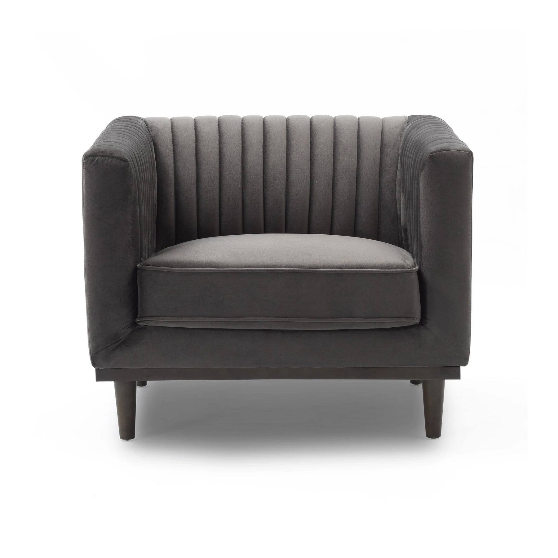 Velvet Accent Chair - Grey - Rug & Weave